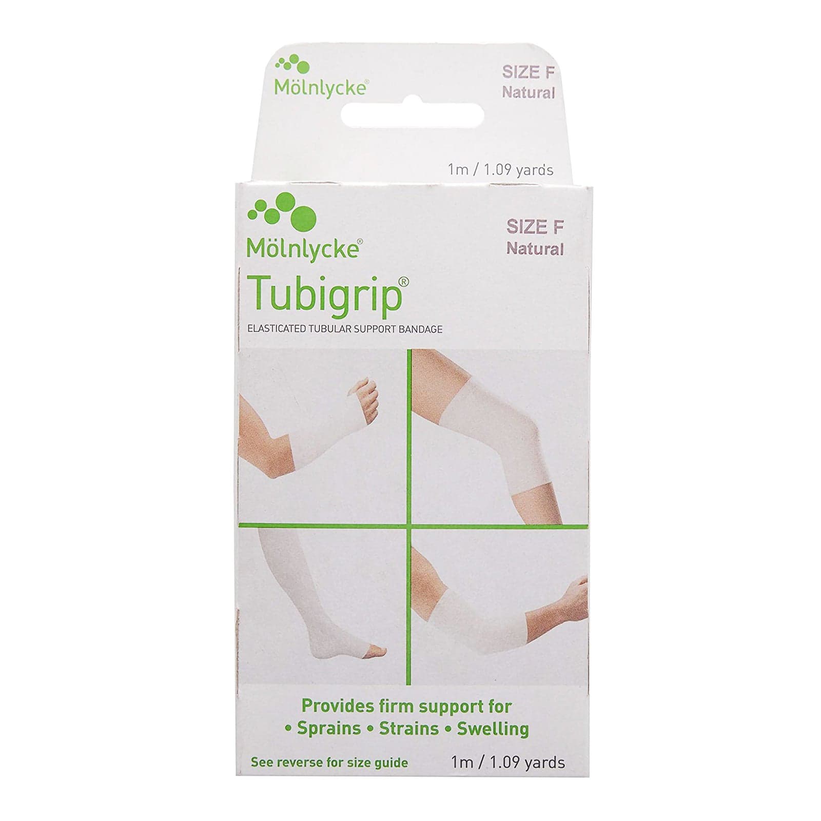 Tubigrip Elastic Tubular Support Bandage Natural Color, 4 Inch x 1 Yard, Size F - Box of 12 - Image 1