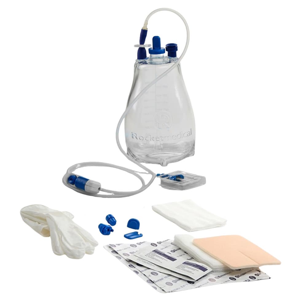 Rocket IPC Vacuum Bottle & Dressing Pack, 1000ml - Case of 5 - Image 1