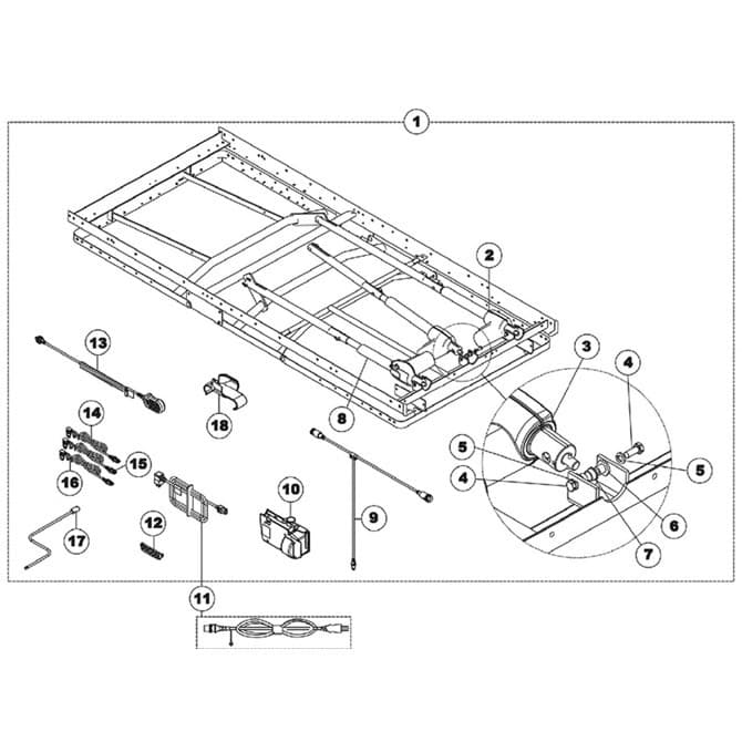 Invacare Motor and Component Assembly for SC900DLX Hospital Bed