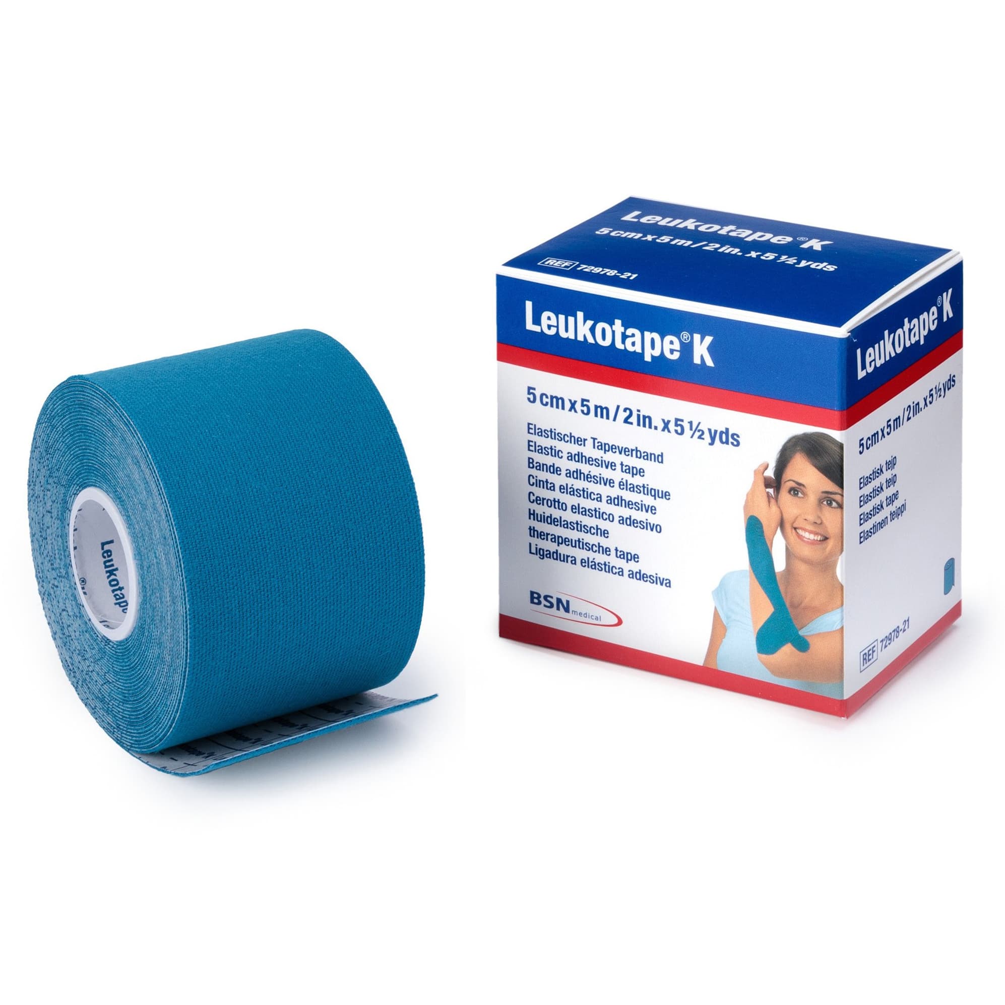 Leukotape Orthopedic Corrective Tape, 2 Inch x 5.5 Yards, Blue - Package of 5 - Image 1