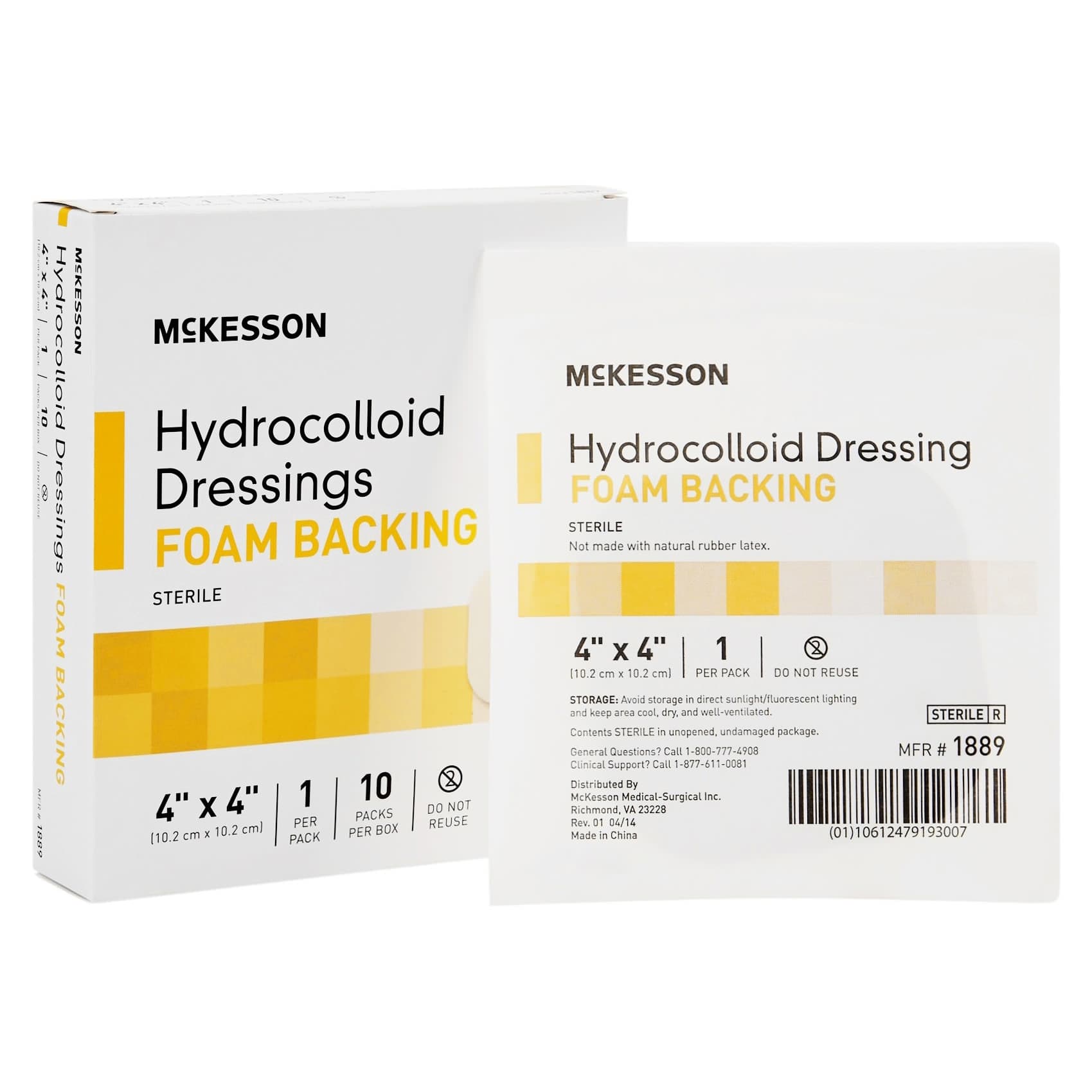 Mckesson Hydrocolloid Square Dressing, 4 x 4 Inch - Case of 100 - Image 1