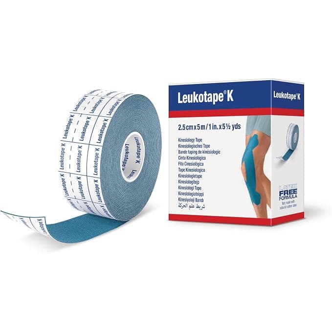 Leukotape Orthopedic Corrective Tape, 1 Inch x 5.5 Yards, Blue - Package of 5 - Image 1