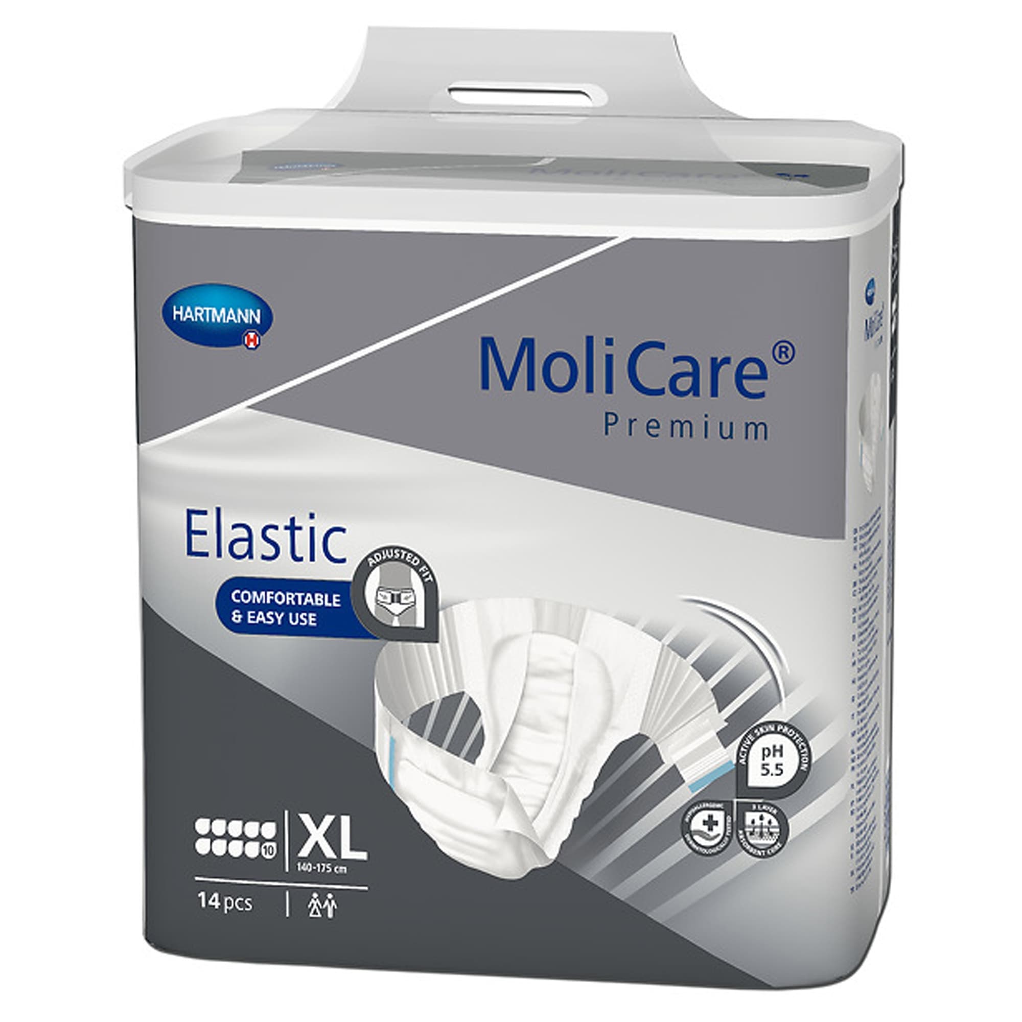 MoliCare Premium Elastic 10D Incontinence Briefs, Extra Large - Case of 56 - Image 1