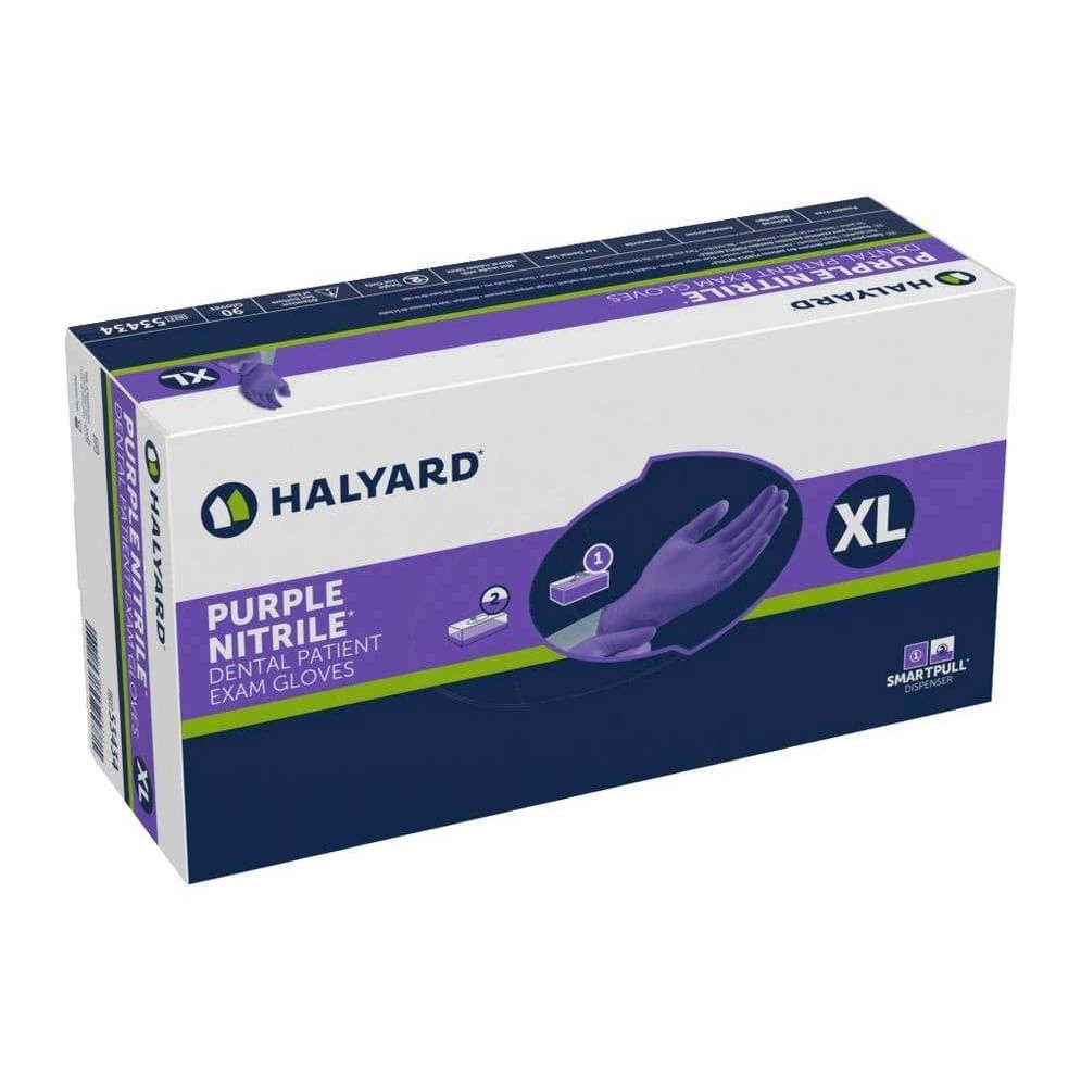 Halyard Purple Nitrile Dental Exam Gloves X-Large - Case of 1000 - Image 1