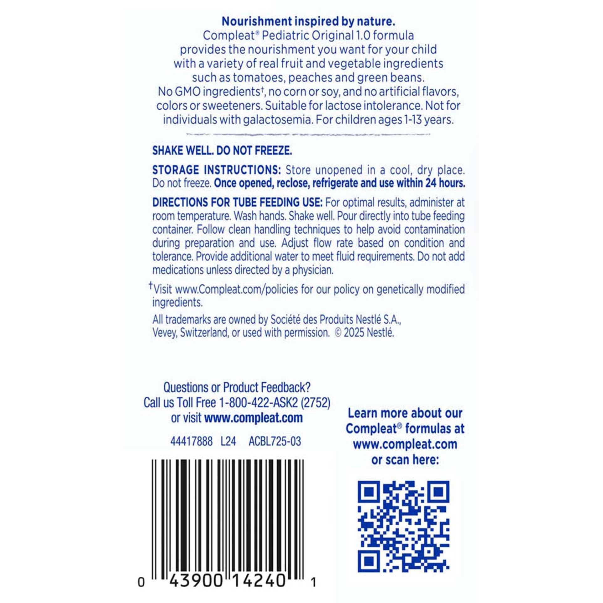 Compleat Pediatric Original 1.0 Milk-Protein Based Tube-Feeding Formula - Image 3