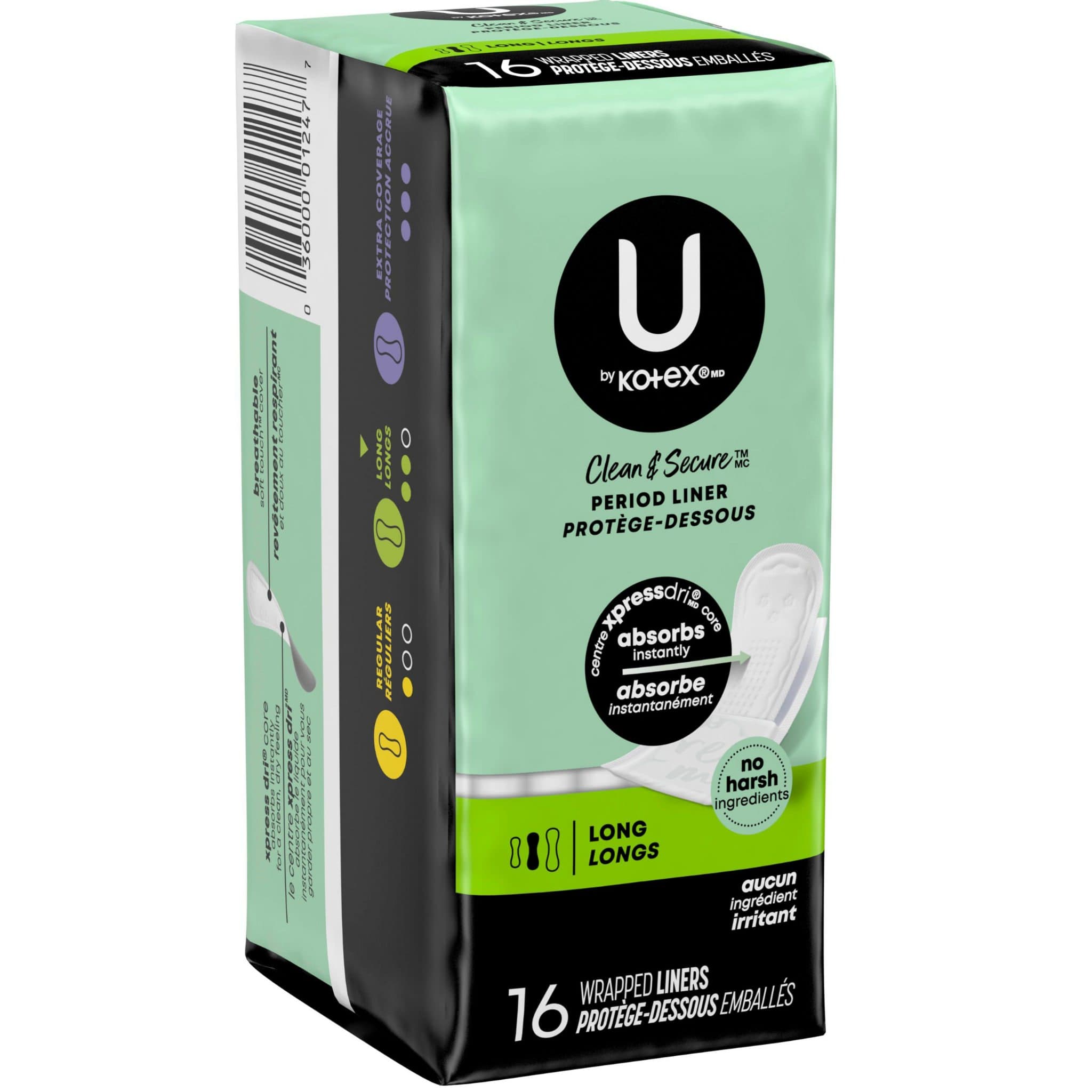 U By Kotex Clean & Secure Long Period Liner