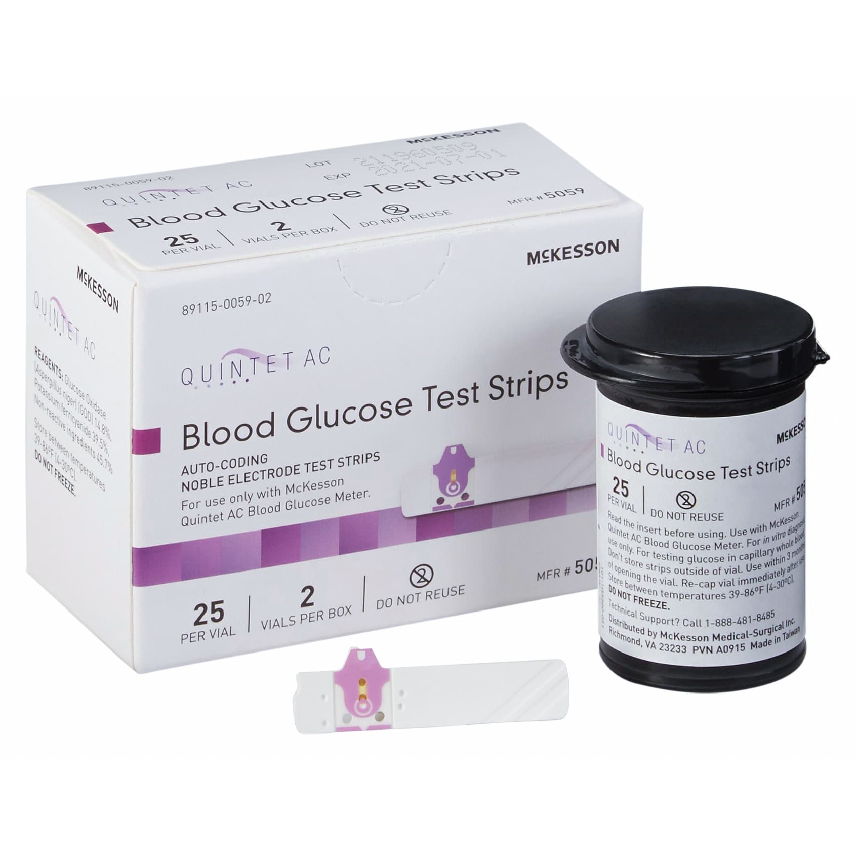 McKesson QUINTET AC Blood Glucose Test Strips - Box of 1 - Image 1