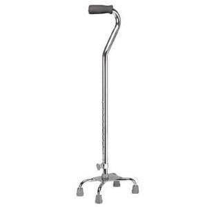 Drive Bariatric Chrome Quad Cane with Large Base - Case of 4 - Image 1