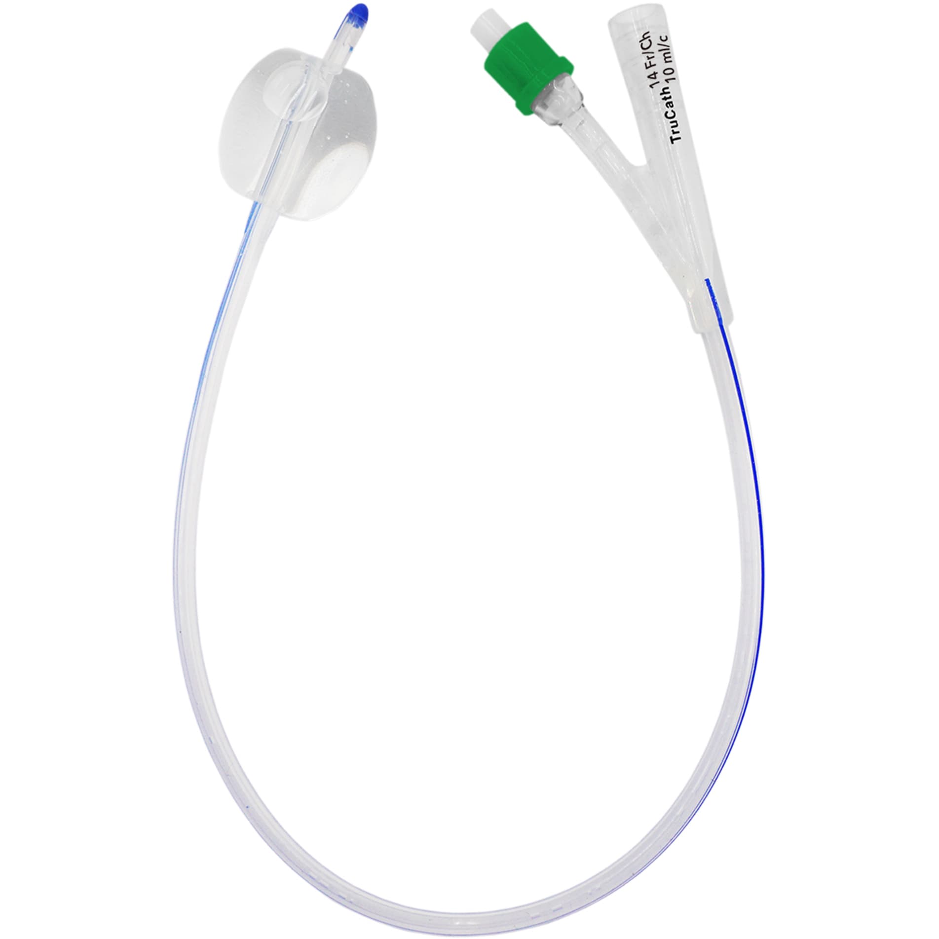 TruCath 100% Silicone 2-Way Foley Catheter, 14 Fr, 10 mL Balloon - Each - Image 1