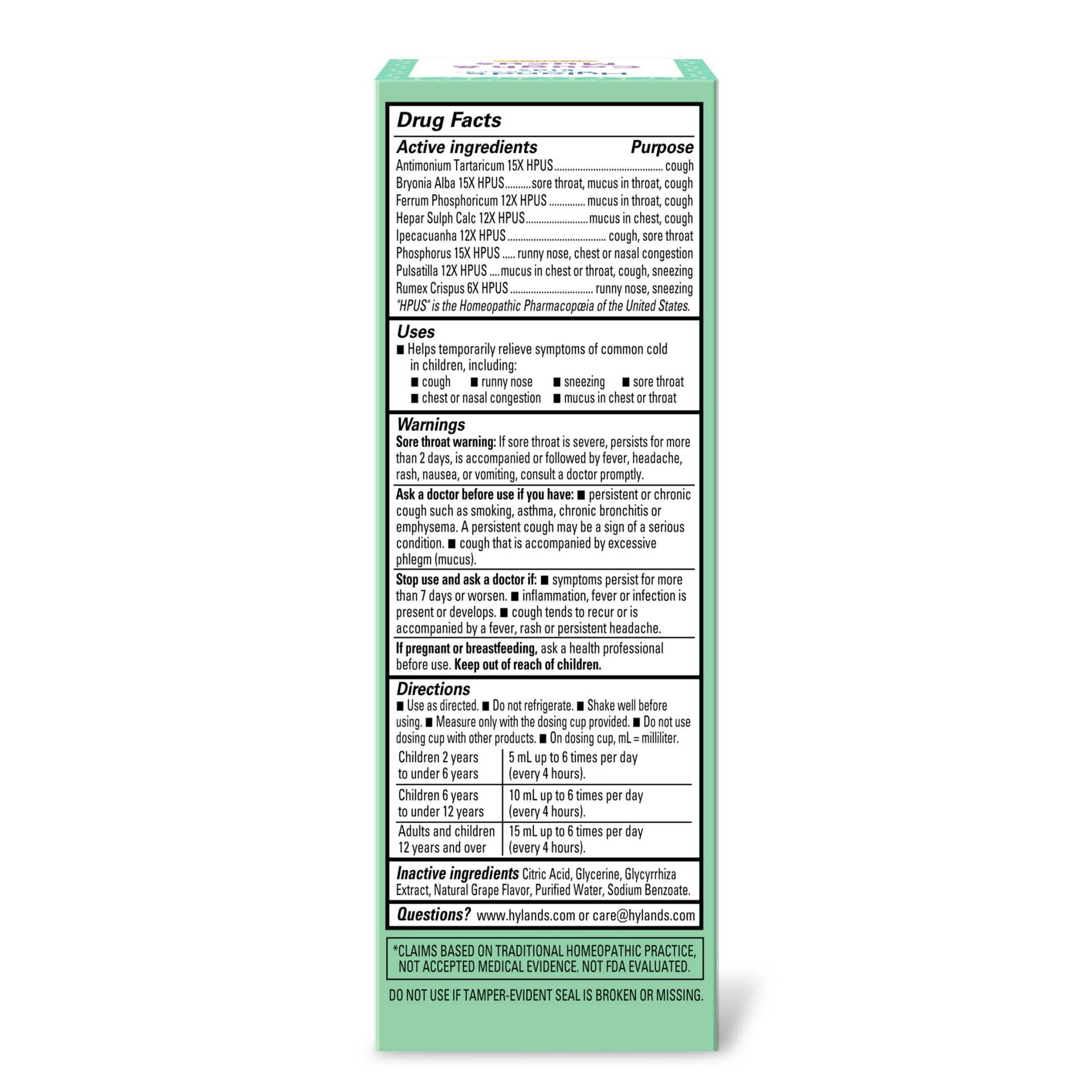 Hyland's Naturals Kids Cough & Mucus, Day, 4 oz - Each - Image 5