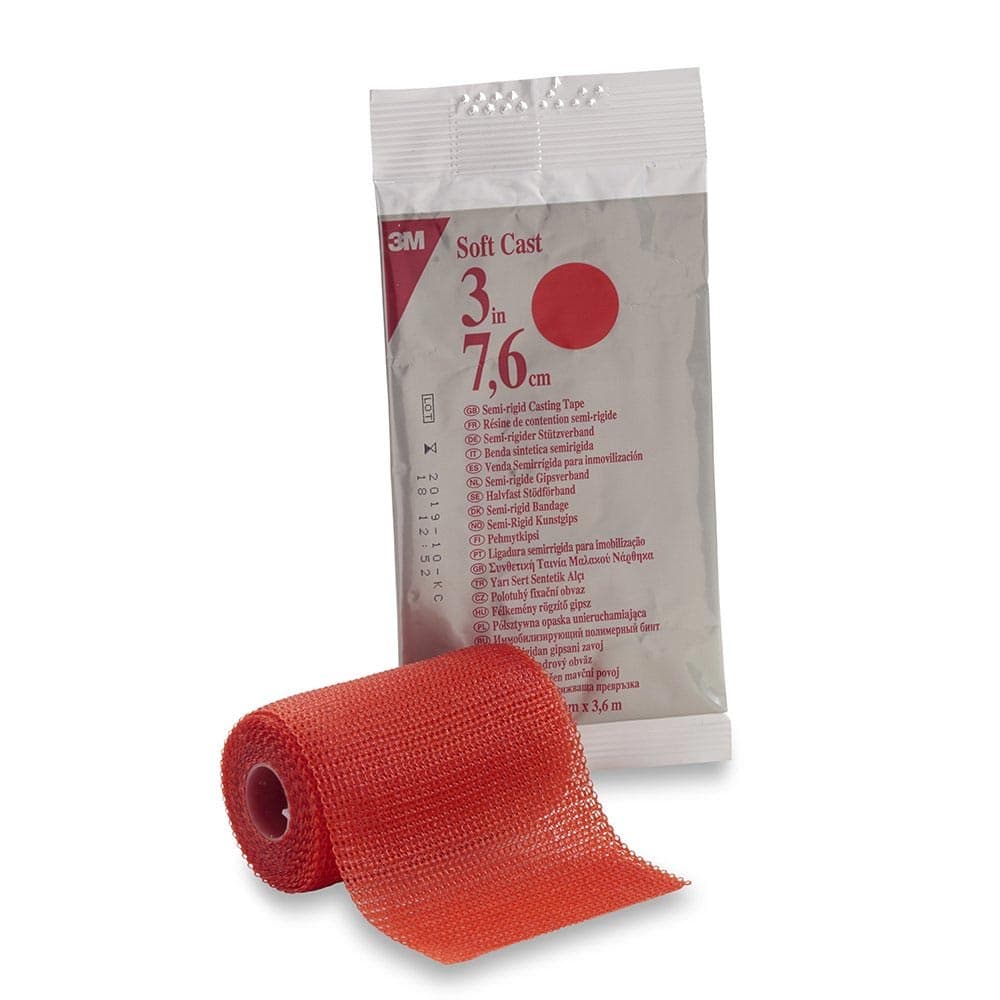 3M Scotchcast Soft Cast Casting Tape, 3 Inch X 4 Yard, Red - Each - Image 1
