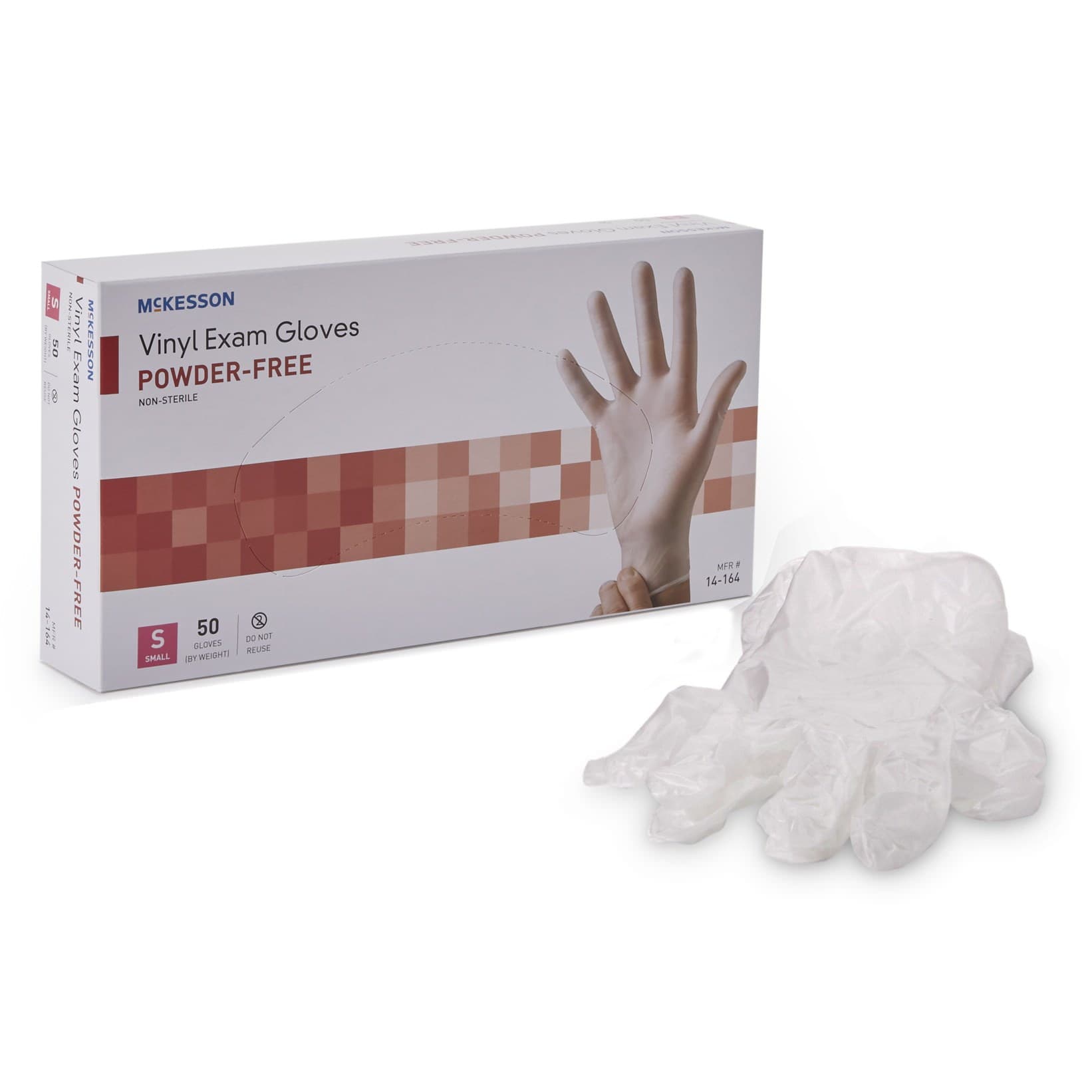 McKesson Confiderm Vinyl Standard Cuff Powder Free Exam Gloves