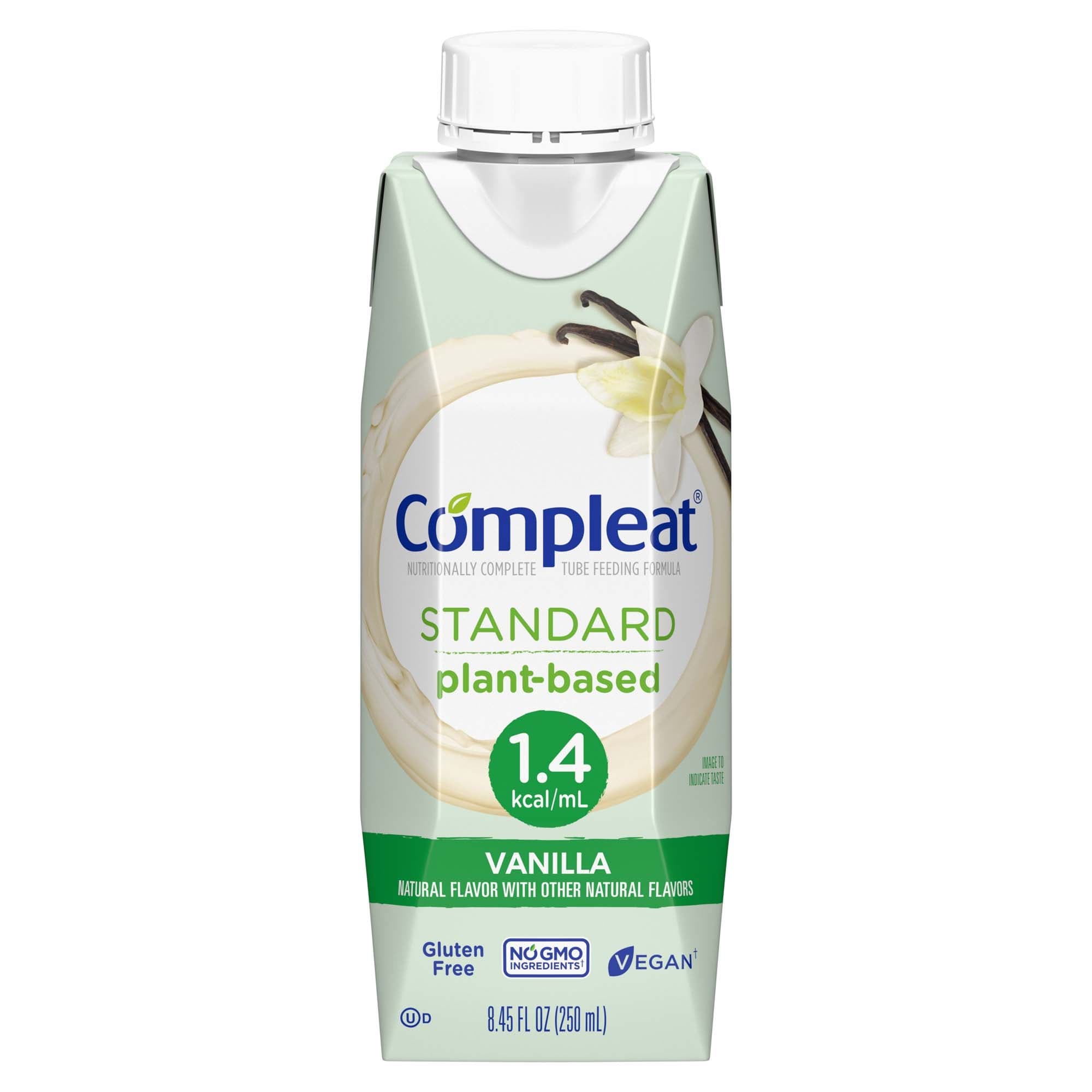 Compleat Standard 1.4 Plant-Based Tube Feeding Formula, Vanilla, 8.45 oz - Case of 24 - Image 1
