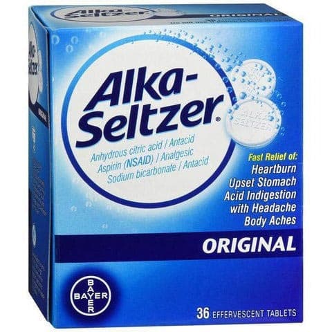 Bayer Alka-Seltzer Original Analgesic Drug, Tablet - Box of 36
