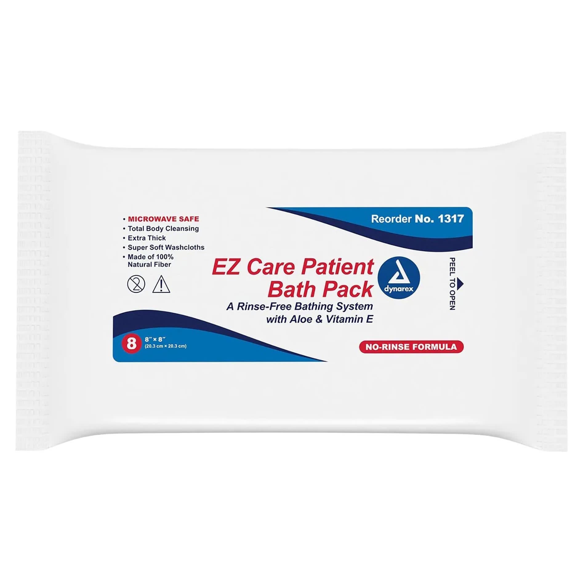 Ez Care Rinse-Free Bath Wipe, 8 x 8 Inch - Package of 8 - Image 1