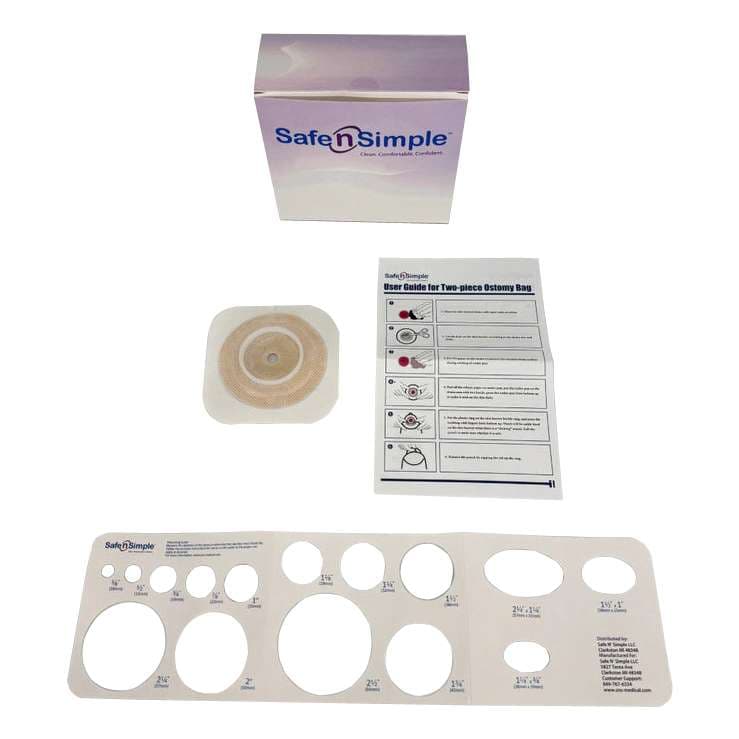 Safe N Simple Precut Ostomy Barrier, Standard Wear, Beige, 7/8 Inch - Case of 80 - Image 1