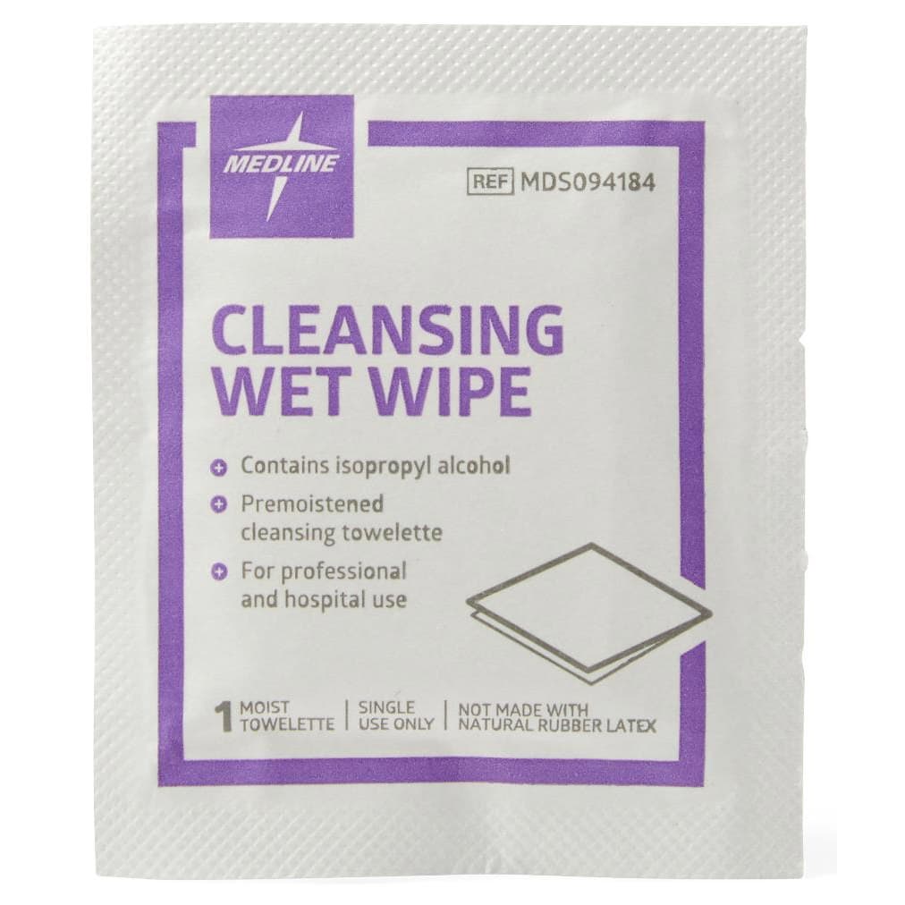 Medline Cleansing Wet Wipes, 5 x 7 Inch - Each - Image 1