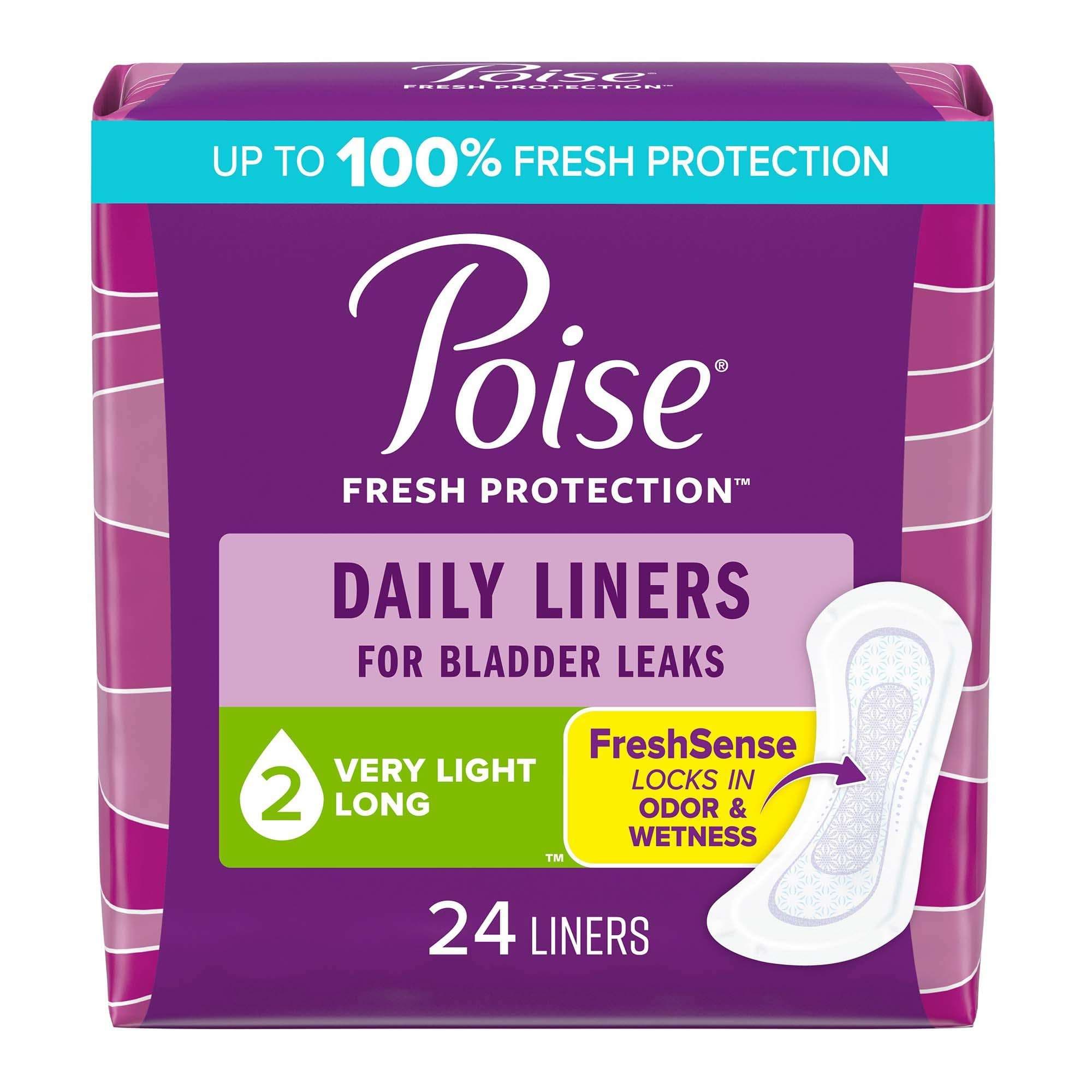 Poise Fresh Protection Daily Liners, Long Length - Case of 192 - Image 1