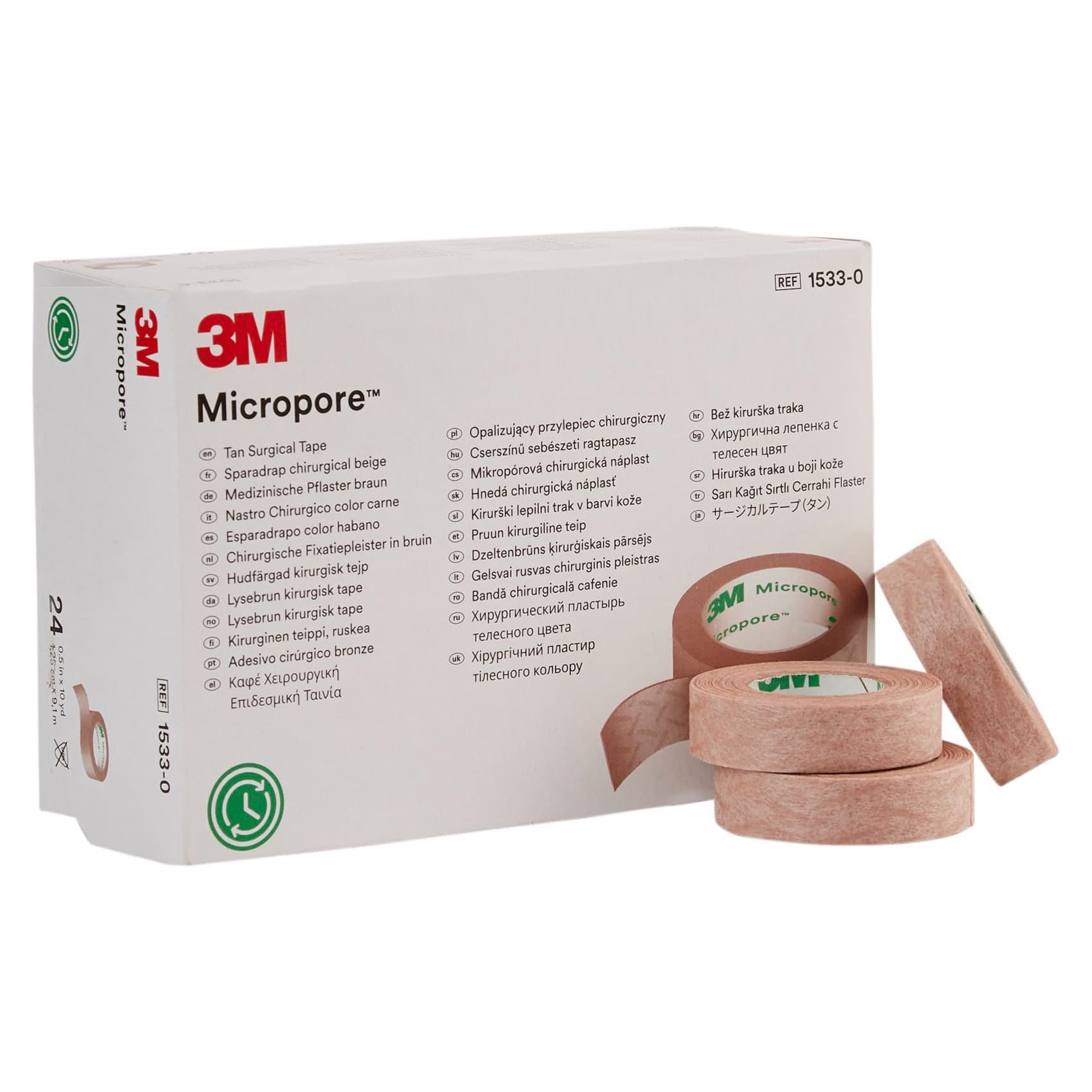 3M Micropore Waterproof Skin Friendly Surgical Tape, 0.5 Inch x 10 Yards, Tan - Case of 240 - Image 1