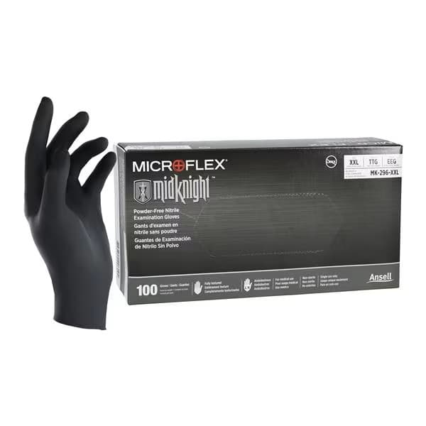Microflex MidKnight Nitrile Exam Gloves, 2XLarge - Case of 1000 - Image 1