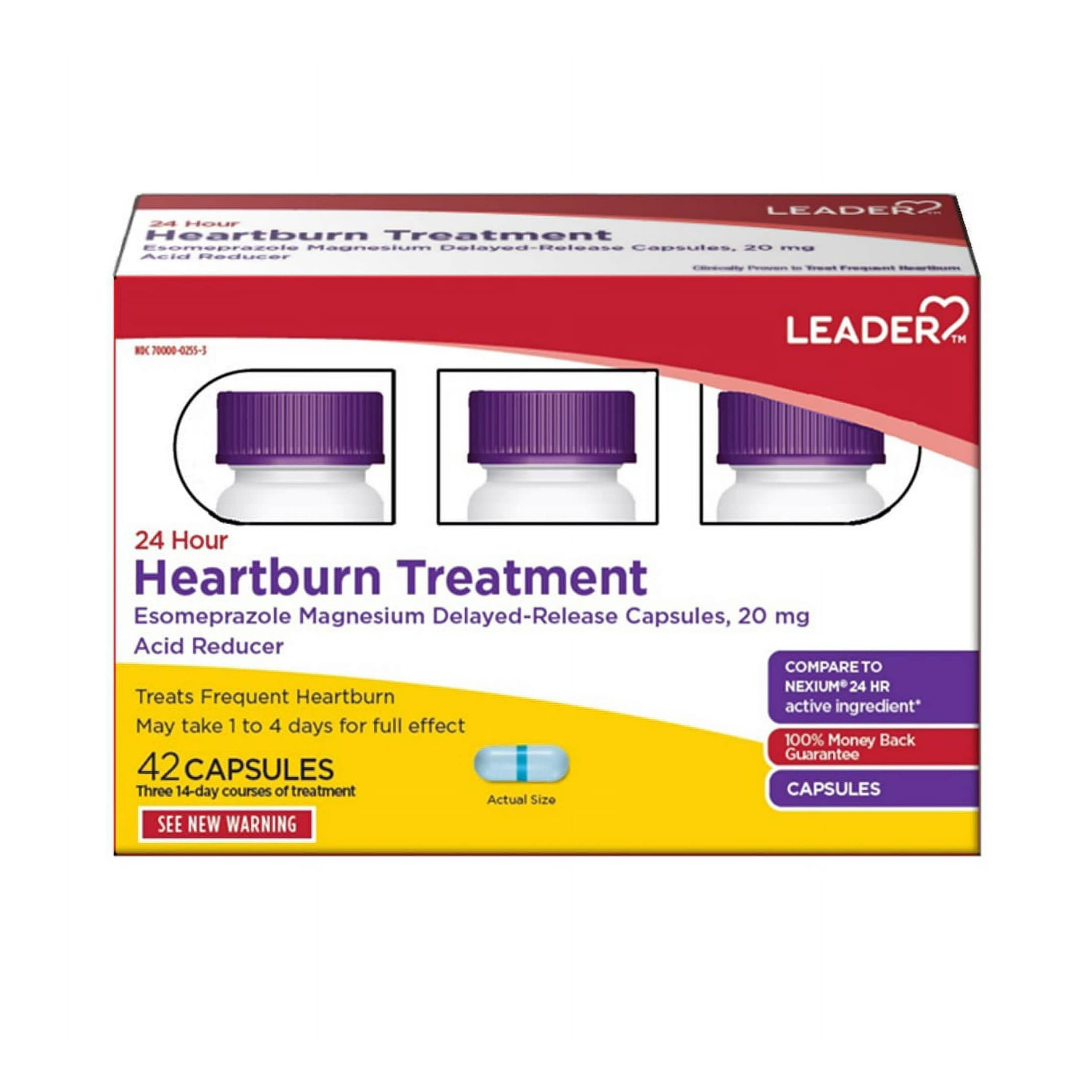 Leader Esomeprazole Magnesium Delayed-Release Acid Reducer Tablet, 20 mg - Pack of 42 Tablet - Image 2