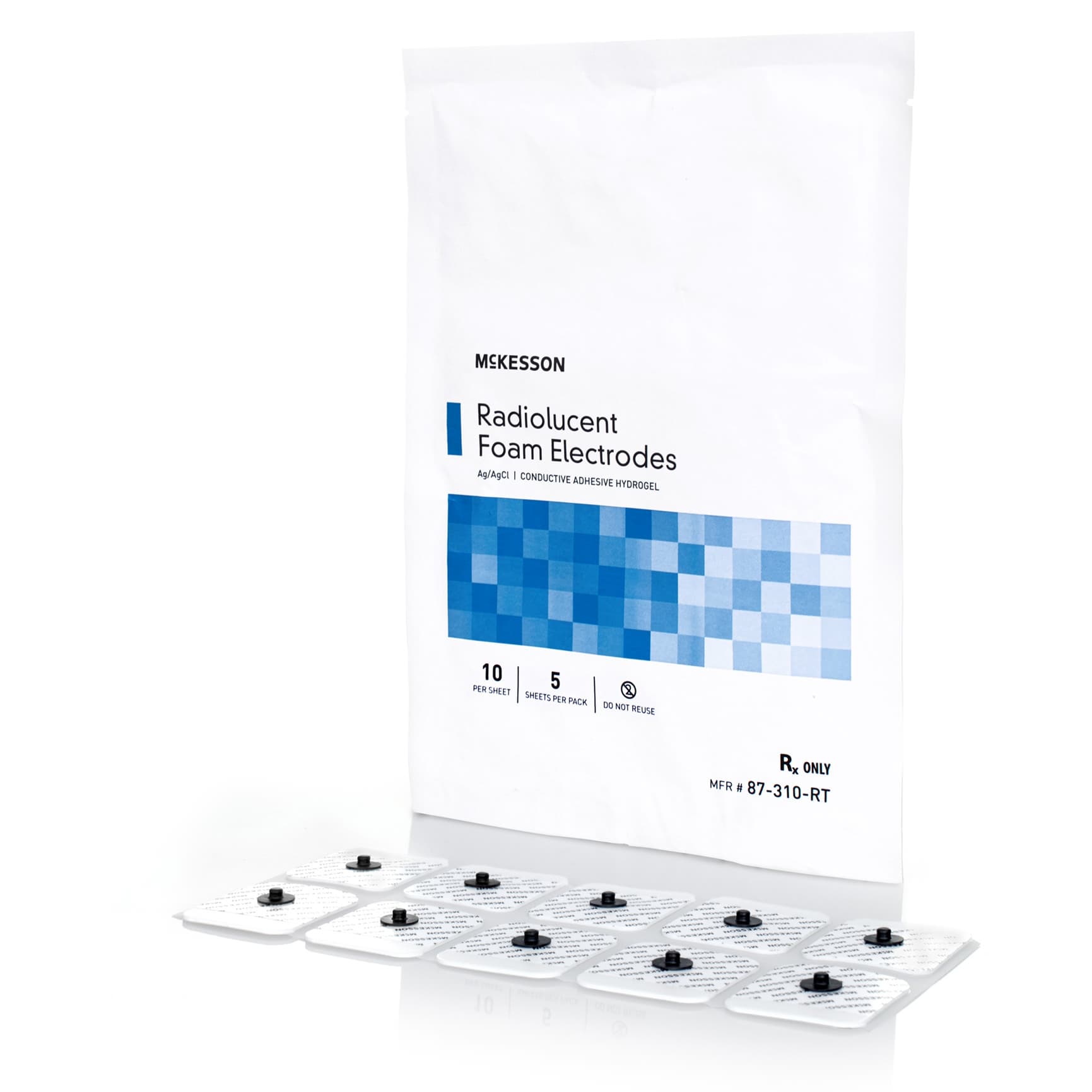 Radiolucent Foam Electrodes, Ag/AgCl, Conductive Adhesive Hydrogel - Package of 50 - Image 1