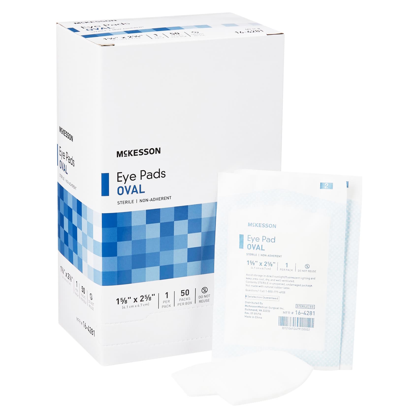 McKesson Oval Eye Pads, 1-5/8 x 2-5/8 Inch - Each - Image 1