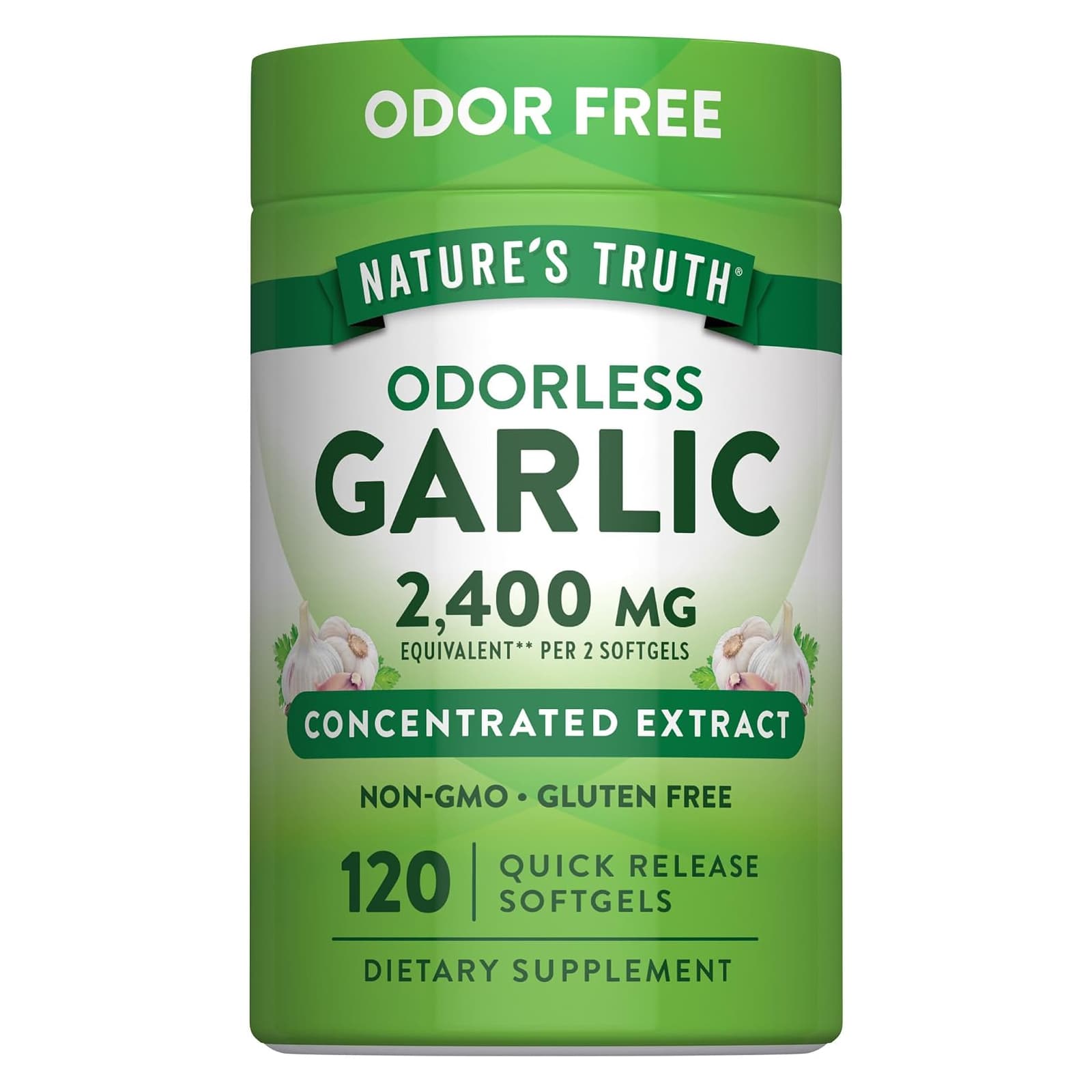 Nature's Truth Odorless Garlic Softgels, 2400 mg - Image 1