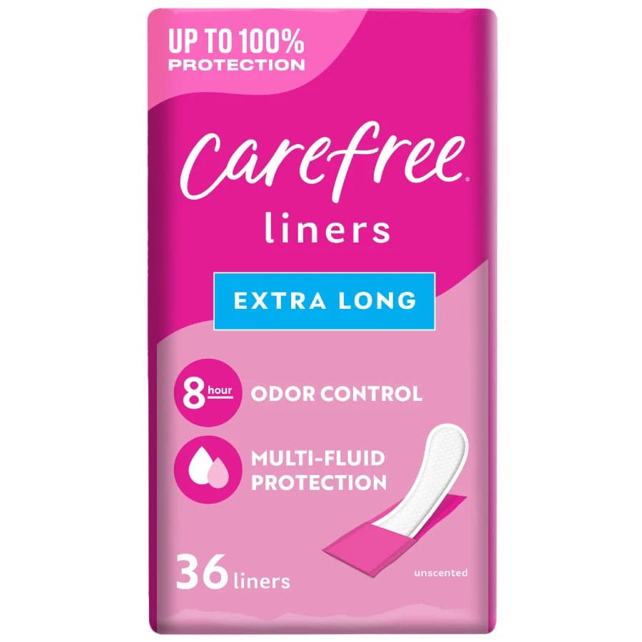 Carefree Acti-Fresh Long Panty Liners, Extra Long - Case of 144 - Image 1