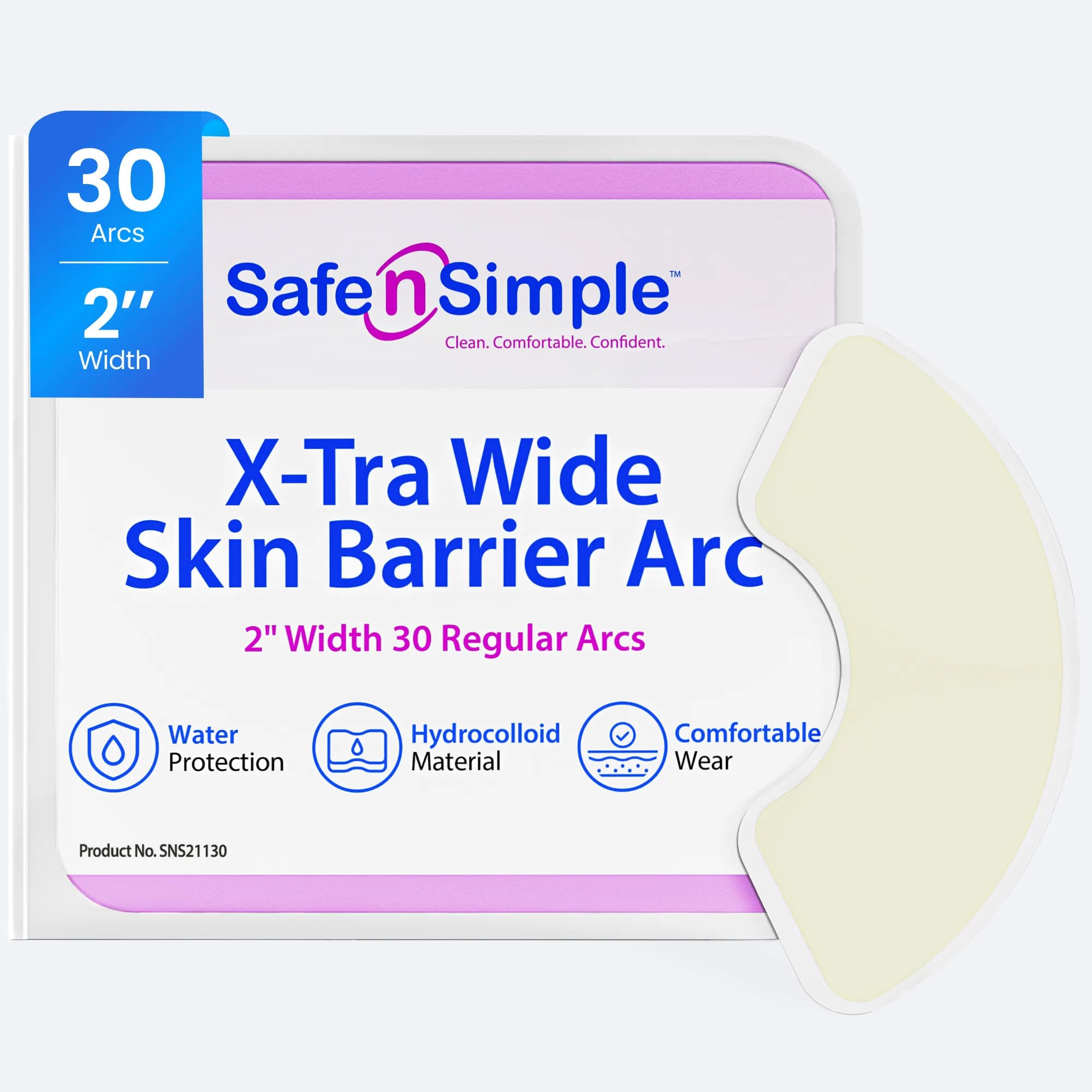 Safe n' Simple Skin Barrier Arc, 2 Inch Thick - Carton of 720 - Image 1