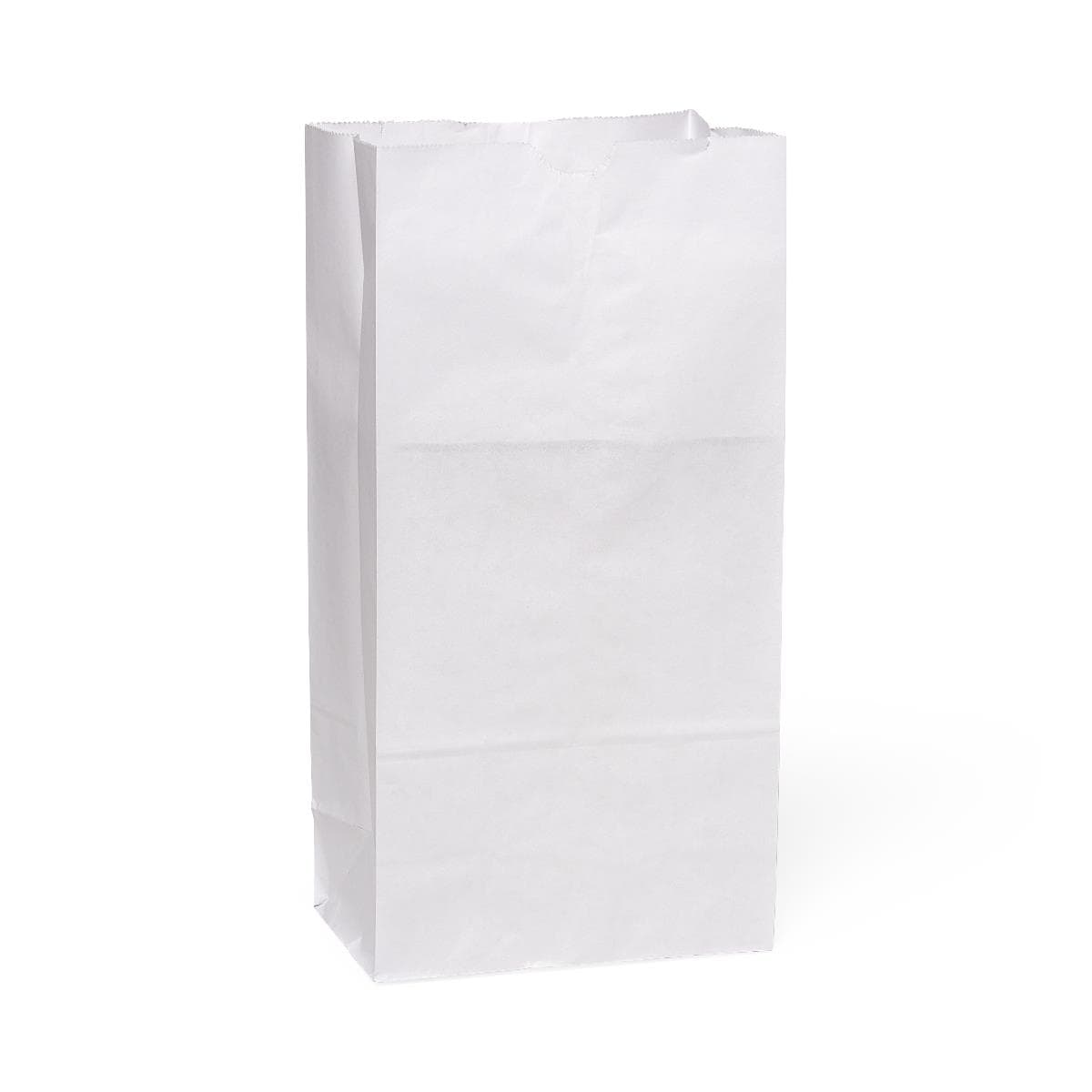 Medline White Paper Bag, #8, 6" x 4" x 12.5" - Package of 500 - Image 1