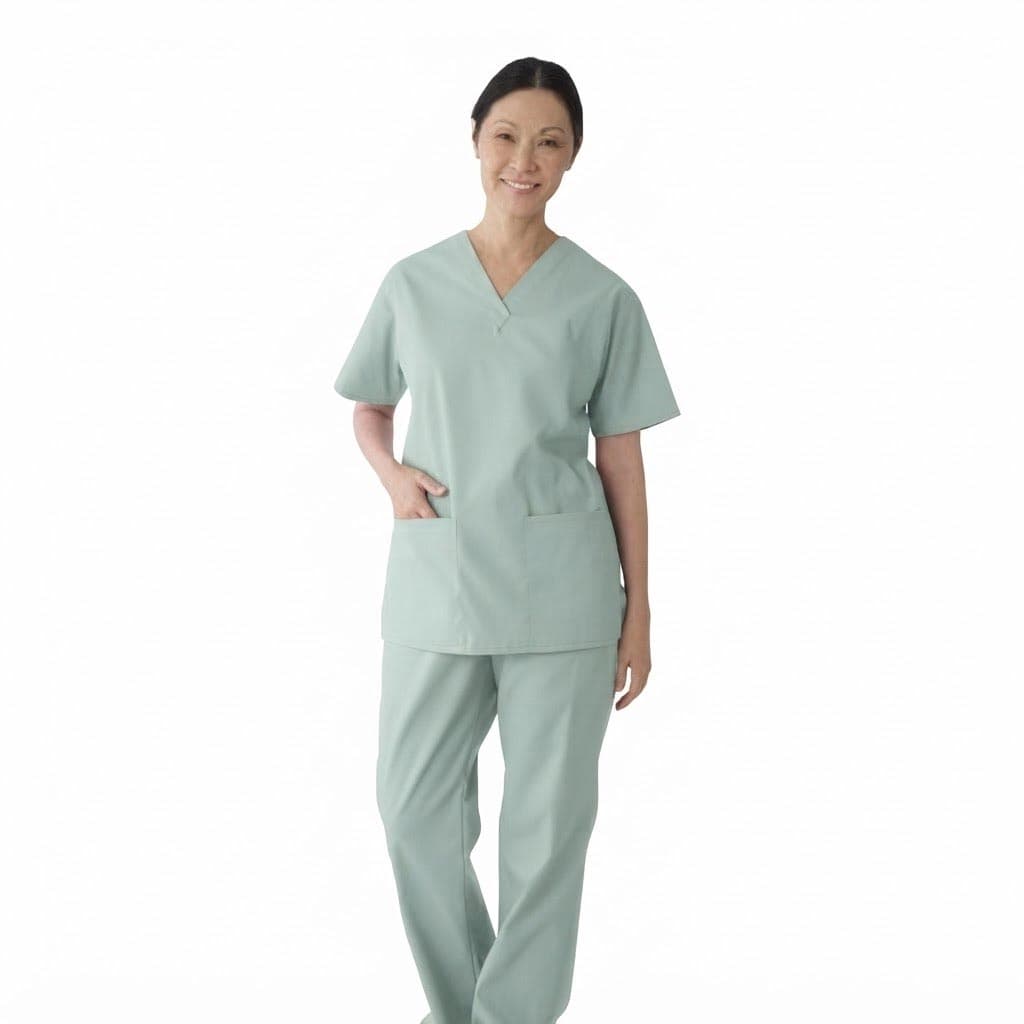Medline ComfortEase Women's V-neck Tunic Scrub Top, 2-Pockets, Seaspray, 3XLarge - Each - Image 1