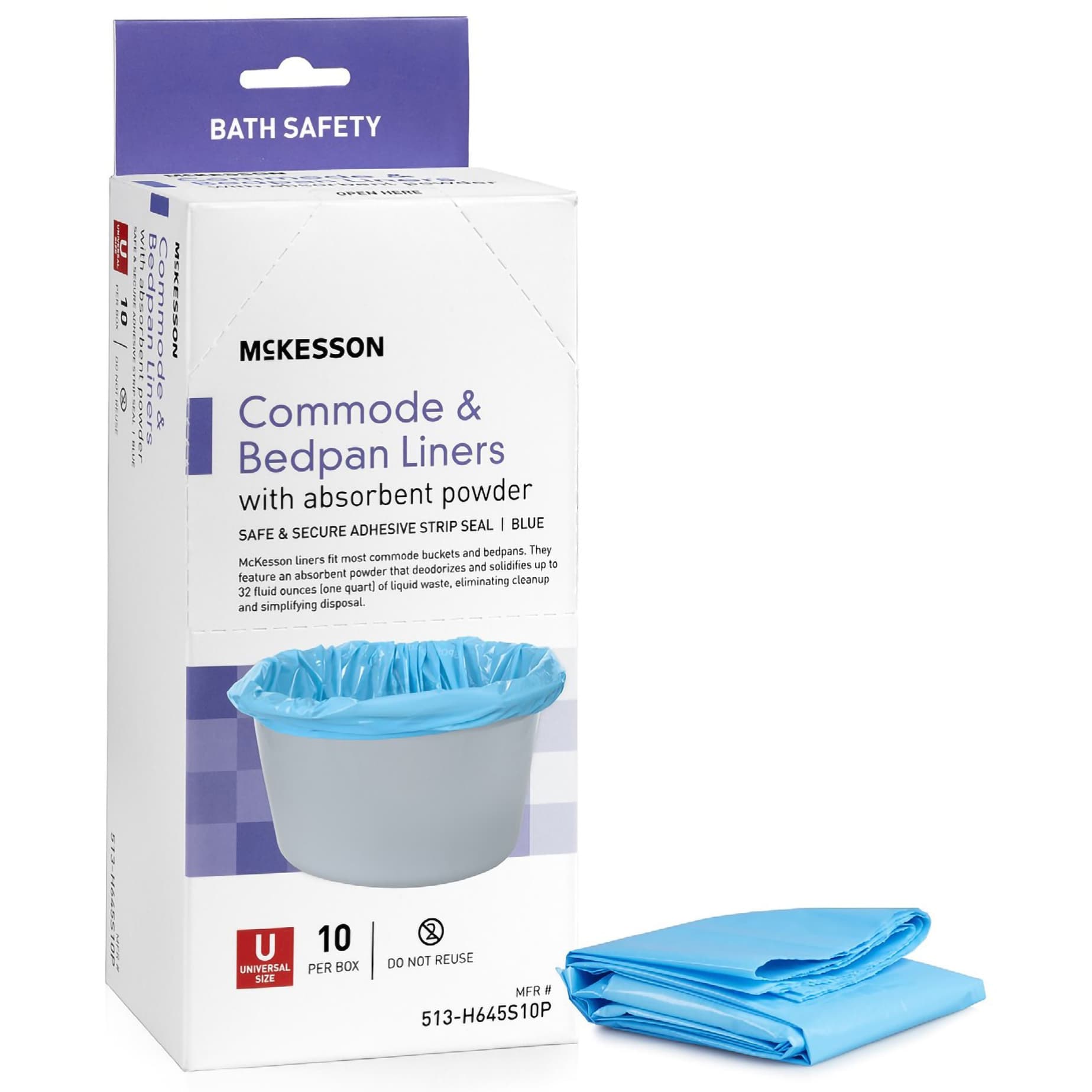McKesson Commode & Bedpan Liner - Case of 100 - Image 1