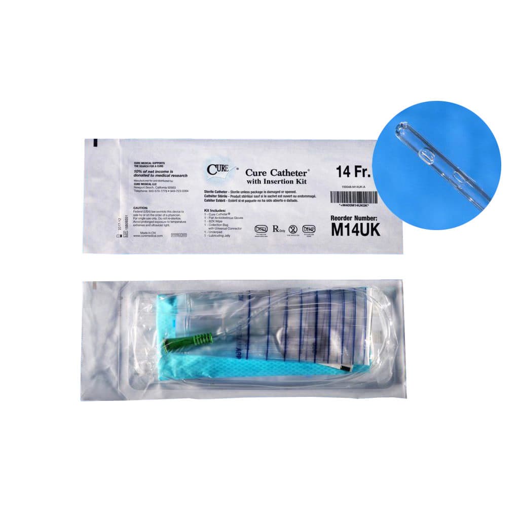 Cure U-Shaped Pocket Intermittent Catheter Kit - Case of 90 - Image 1