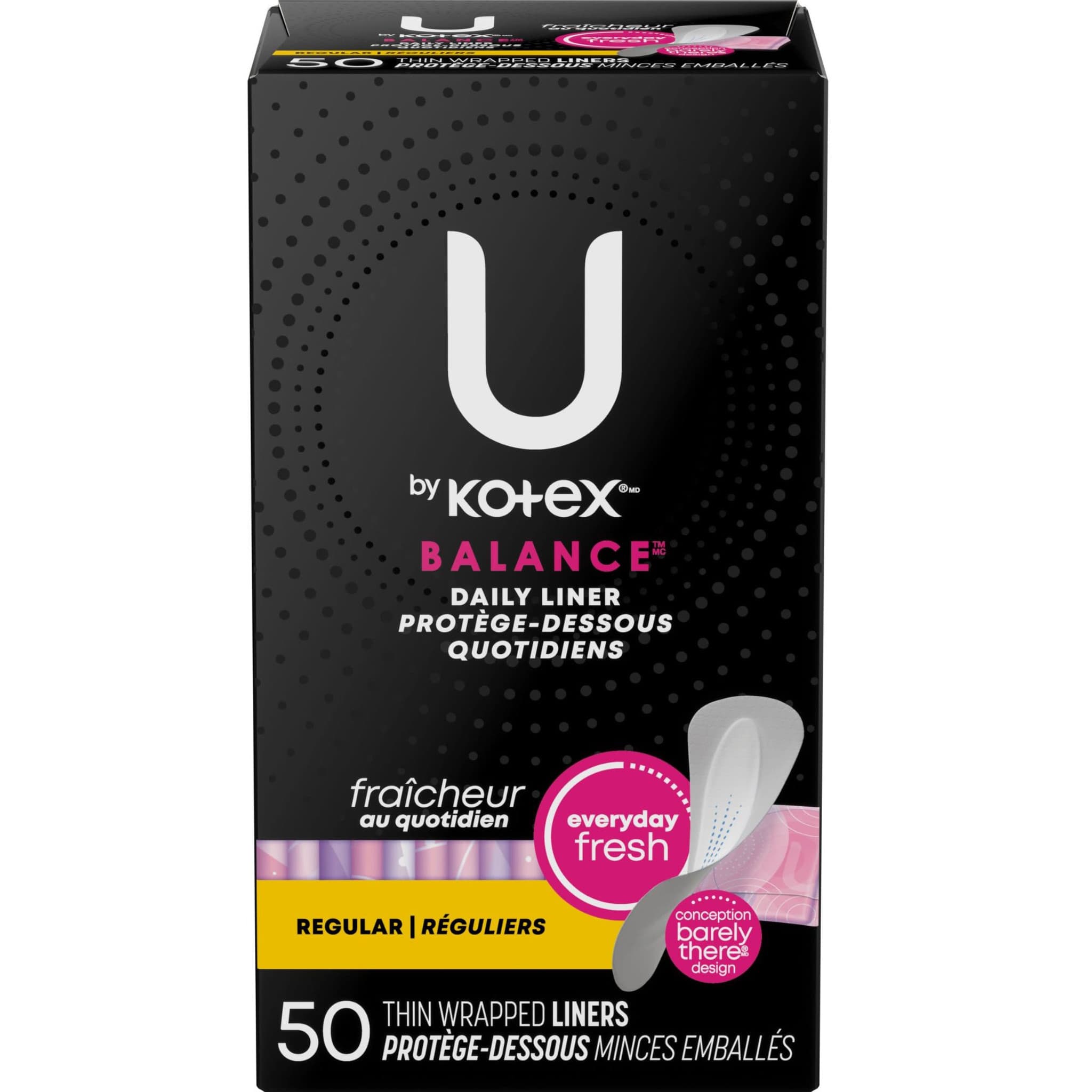 U By Kotex Balance Barely There Daily Liners - Package of 50 - Image 1