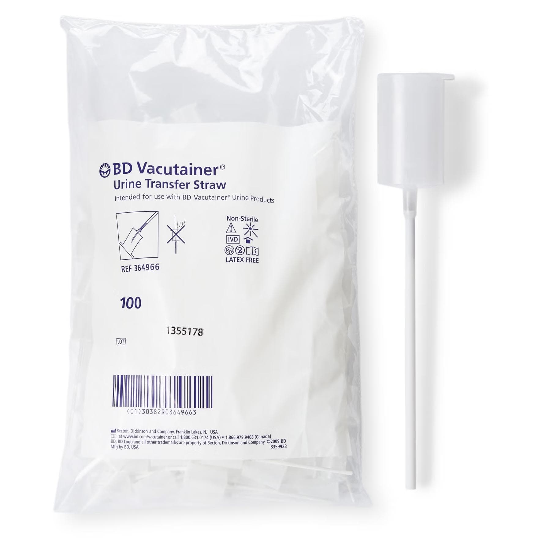 Vacutainer Urine Transfer Straw - Case of 1000 - Image 1