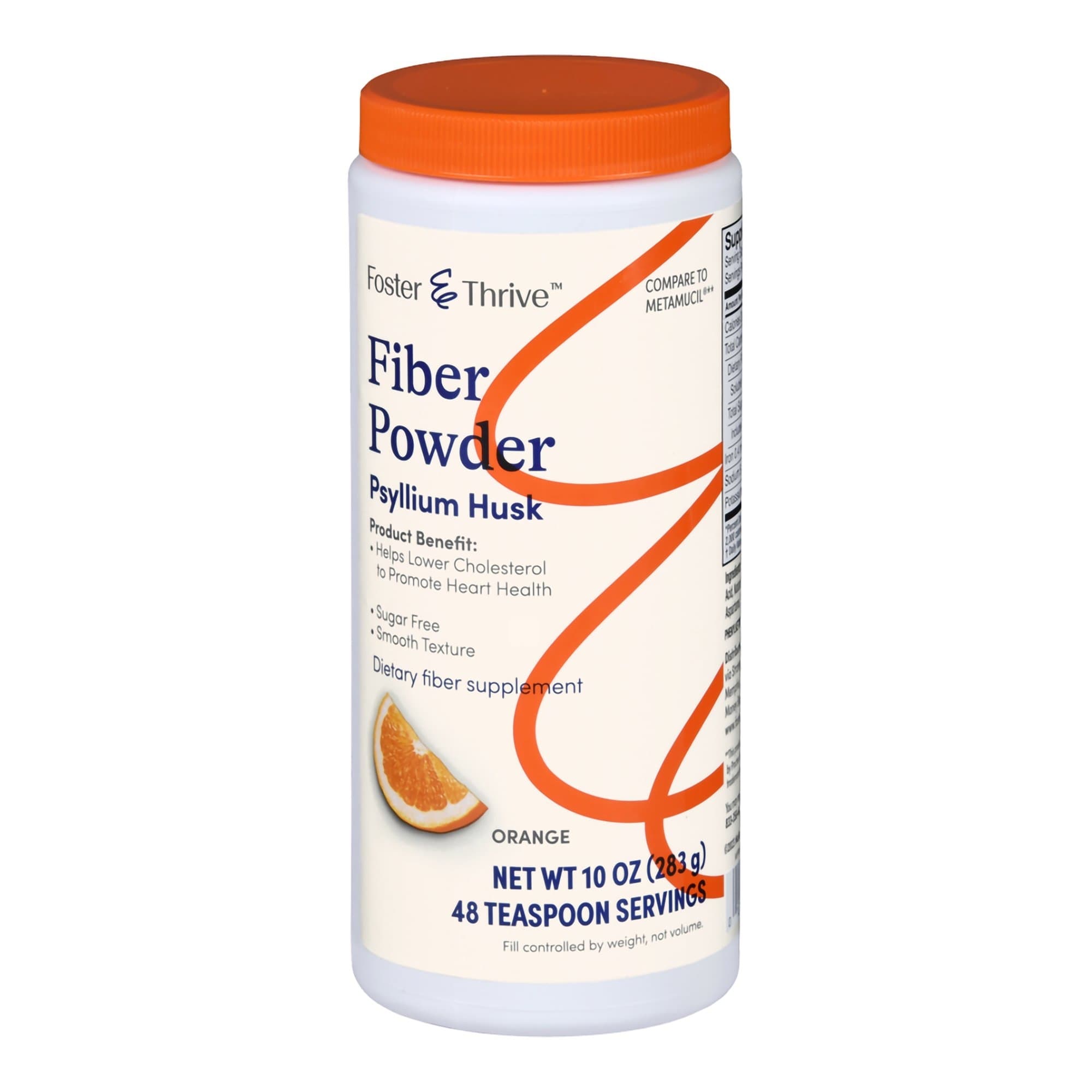 Foster & Thrive Psyllium Husk Fiber Supplement, Powder, Orange Flavor, 10 oz - Each - Image 4