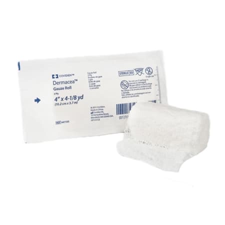 Dermacea Low Ply Gauze Rolls, 6 Inch x 4-1/8 Yard, Sterile - Case of 96 - Image 1