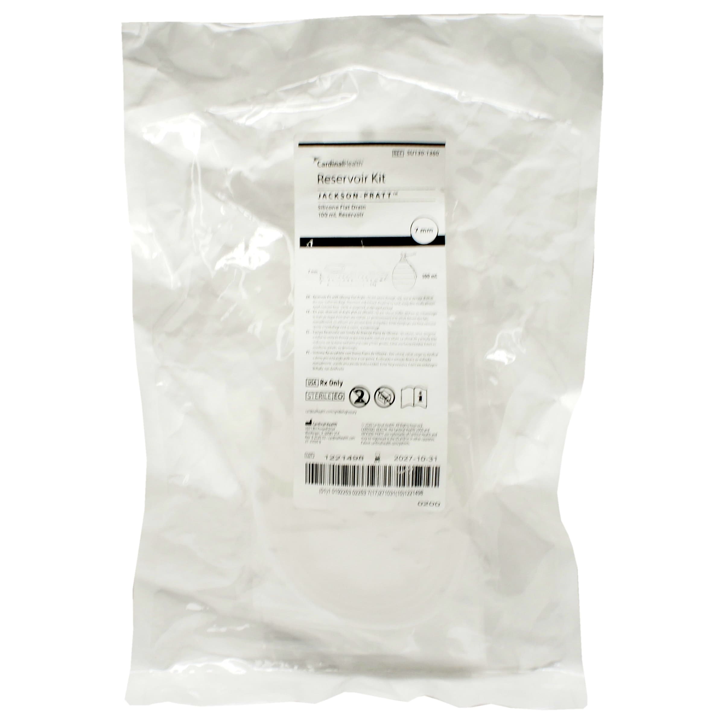 Jackson-Pratt Reservoir Kit, Full Perforation, 100cc Capacity, 7mm - Each - Image 1