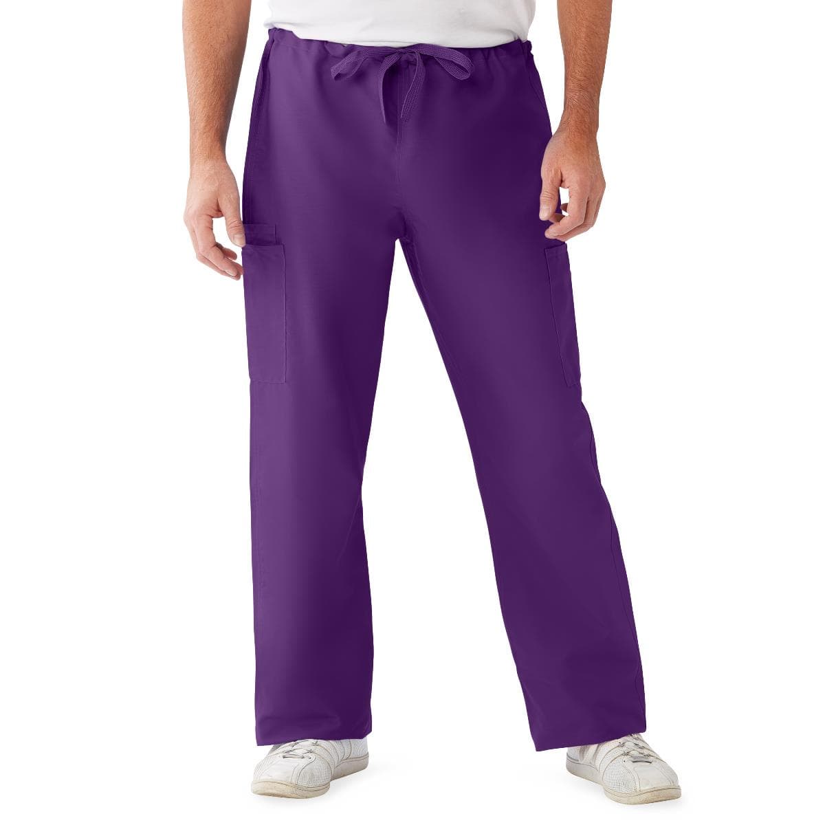 ComfortEase Unisex Nonreversible Drawstring Cargo Scrub Pants, 4XLarge, Regular Inseam, Rich Purple - Each - Image 1
