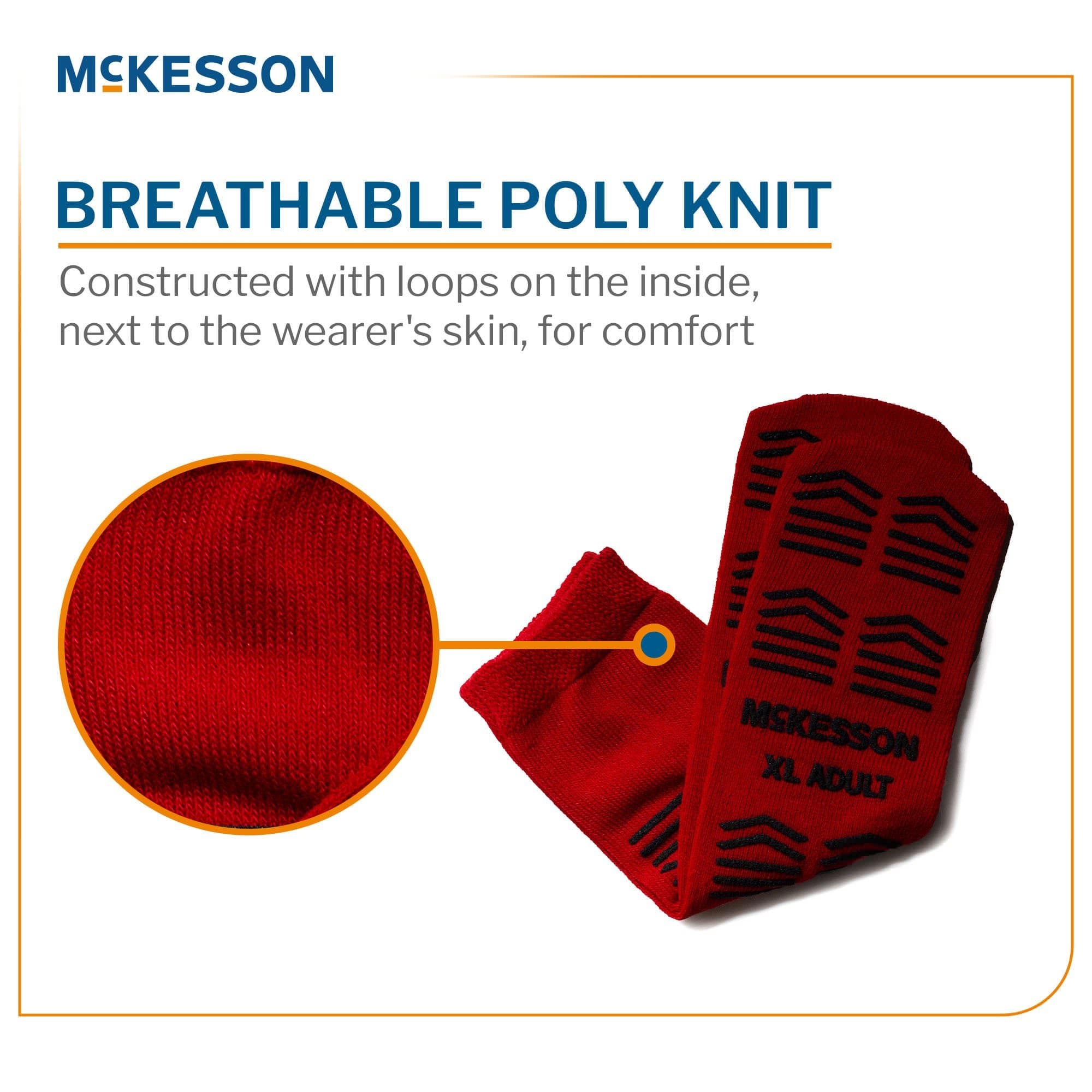 McKesson Unisex Adult Double Tread Slipper Socks, X-Large - Image 2