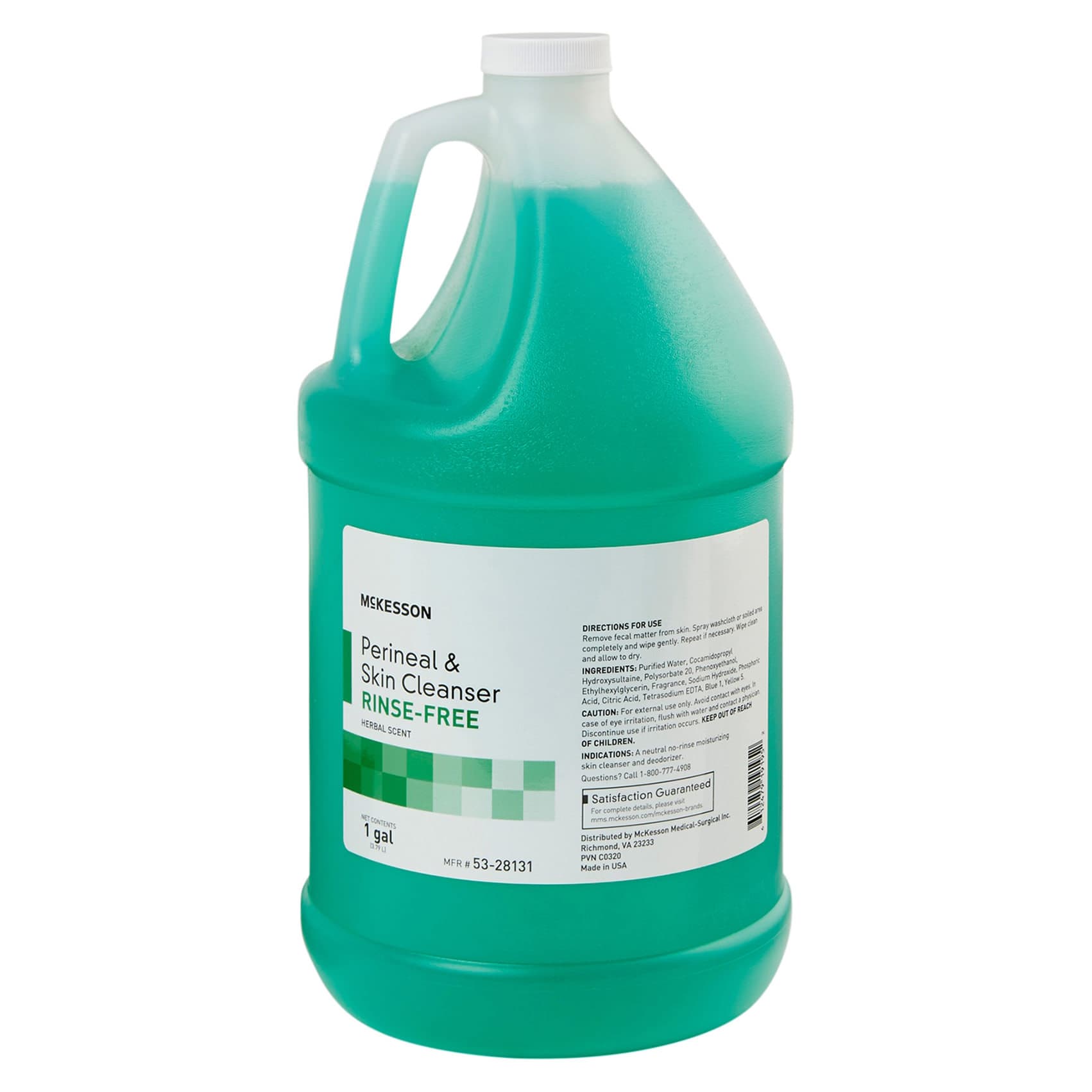 McKesson Rinse-Free 1 Gallon Herbal Scented Perineal and Skin Cleanser Jug - Case of 4 - Image 1