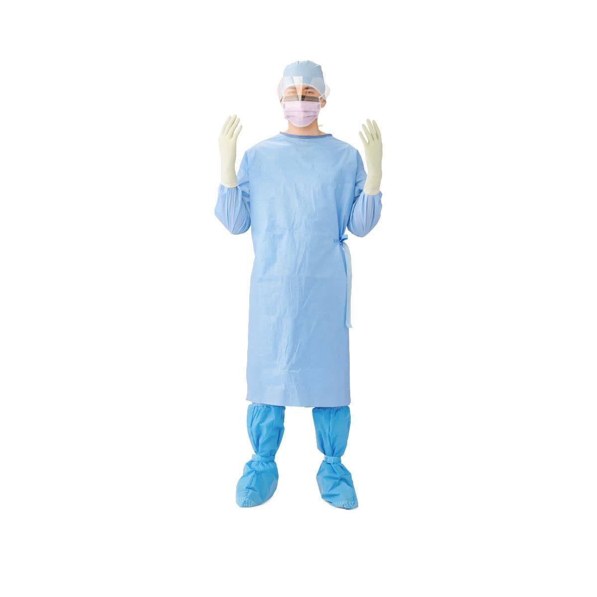 Medline Sirus Poly Reinforced Gown with Breathable Sleeves, Size 2XL, Extra-Long - Case of 18 - Image 1