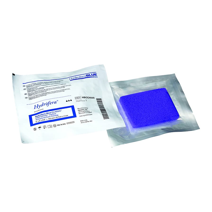 Hydrofera Blue Comfortcel Interface Antibacterial Foam Dressing, 4 x 5 x 0.5 Inch - Each - Image 1