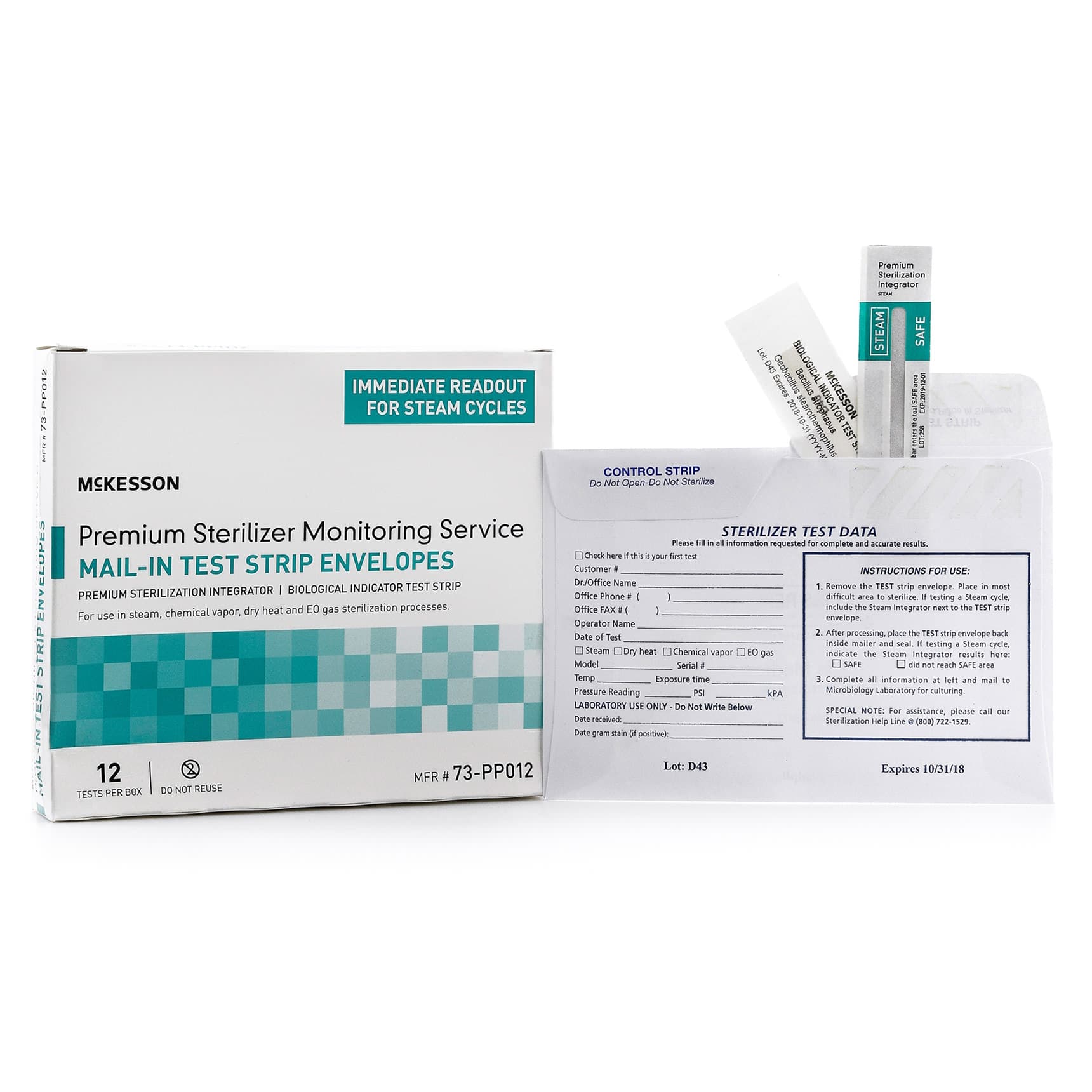 McKesson Sterilizer Monitoring Mail-In Service - Box of 12 - Image 1