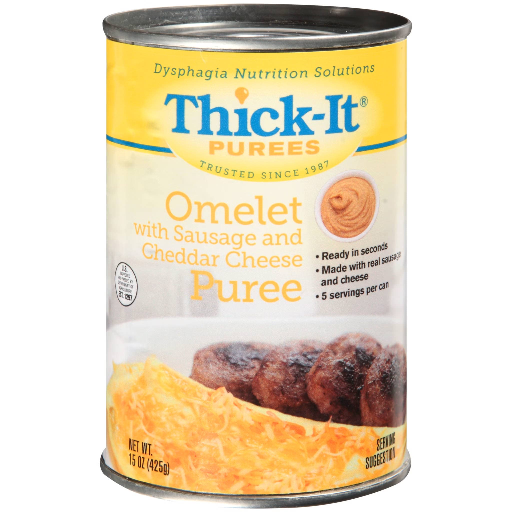 Thick-It Puree, Sausage-Cheese Omelet, 15 oz - Case of 12 - Image 1