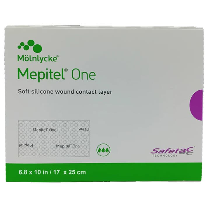 Mepitel One Sided Soft Silicone Wound Contact Layer Dressing, 6.8 x 10 Inch - Case of 40 - Image 1