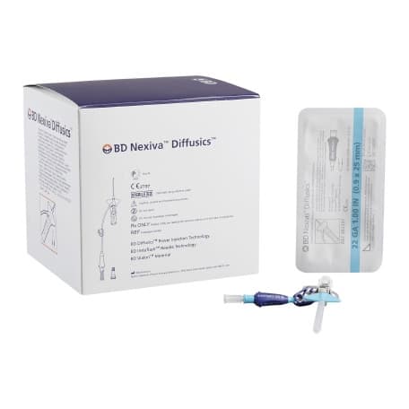 Nexiva Diffusics Closed IV Catheter, 22 Gauge, 1 Inch - Box of 20 - Image 1