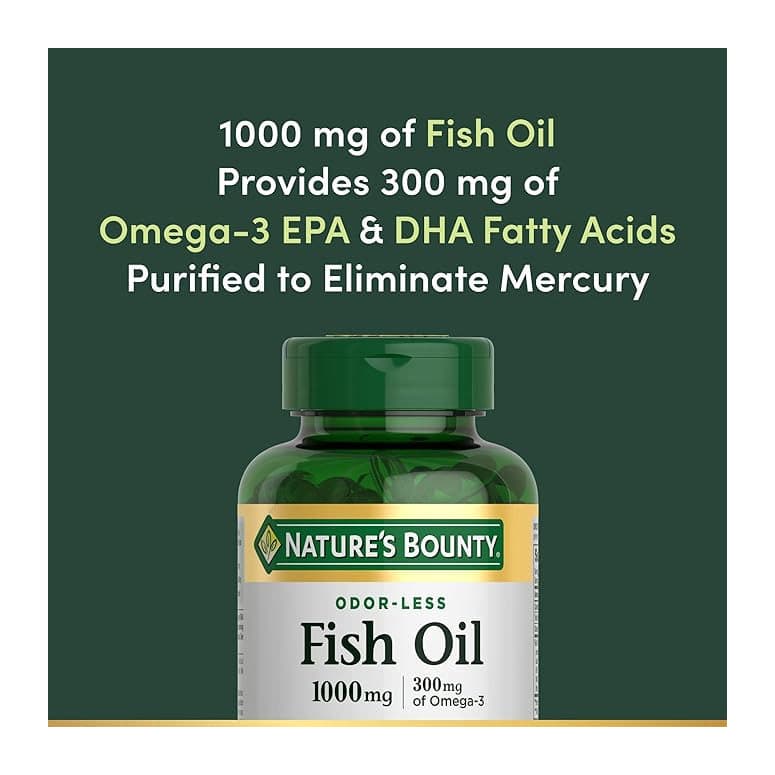 Nature's Bounty Omega-3 Fish Oil Odorless, 1000 mg - Bottle of 120 - Image 2