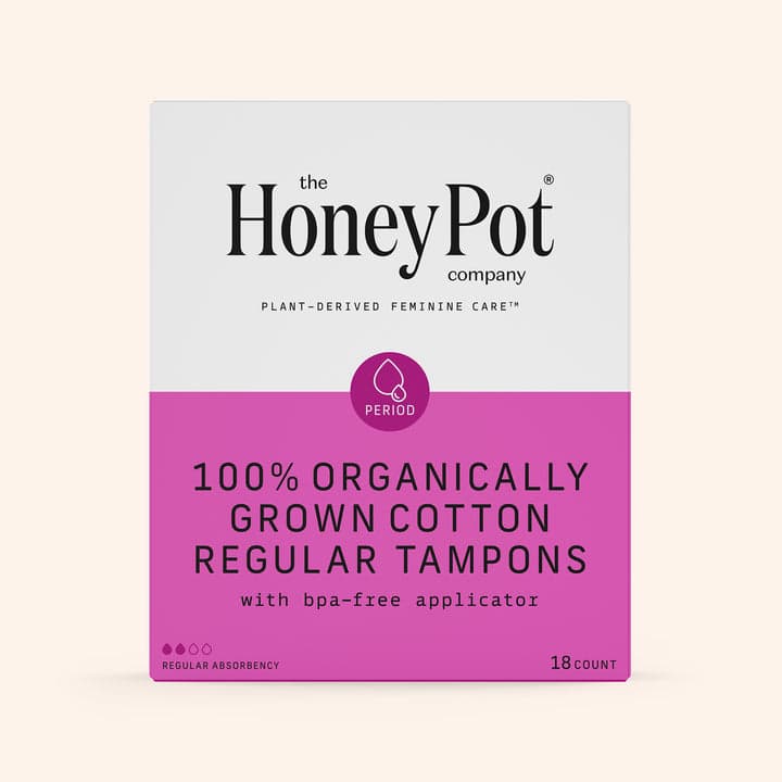The Honey Pot Company Organic Cotton Core Tampons, Regular Absorbency - Case of 216 - Image 1